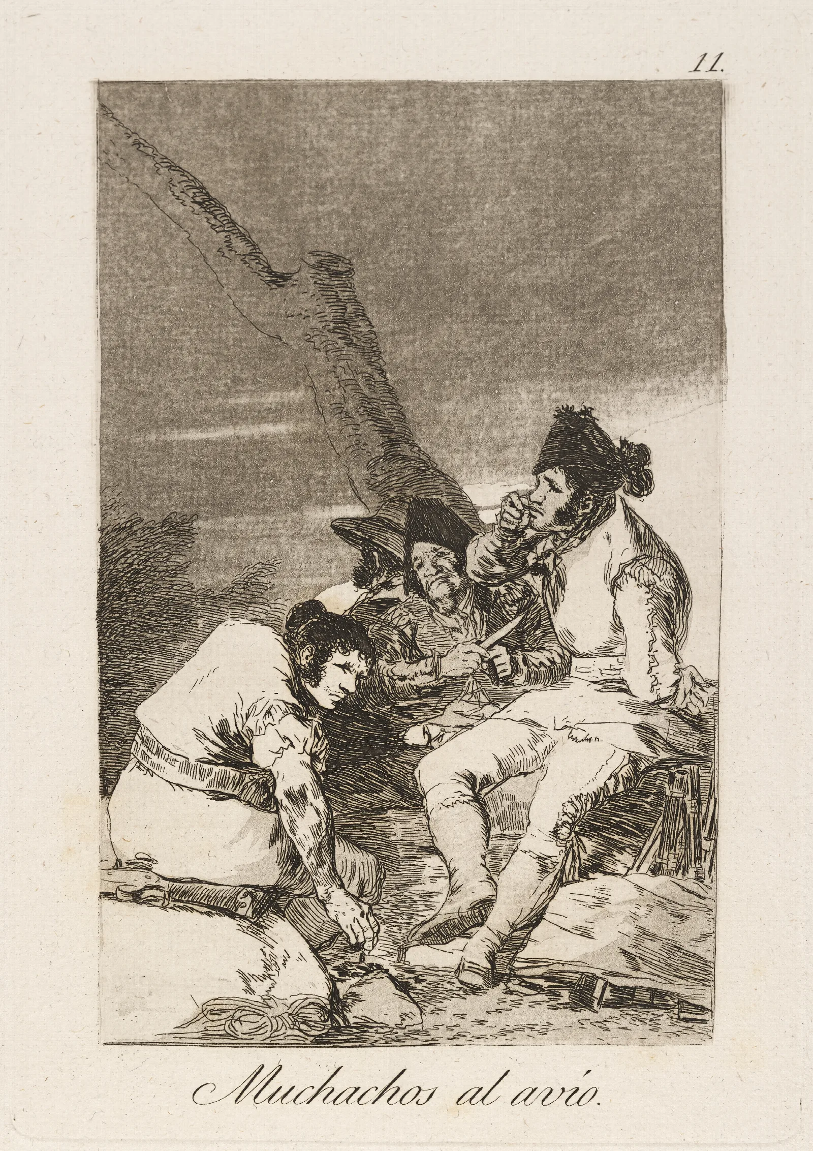 Muchachos Al Avio Lads Making Ready Wall Art by Francisco de Goya - Canvas Print