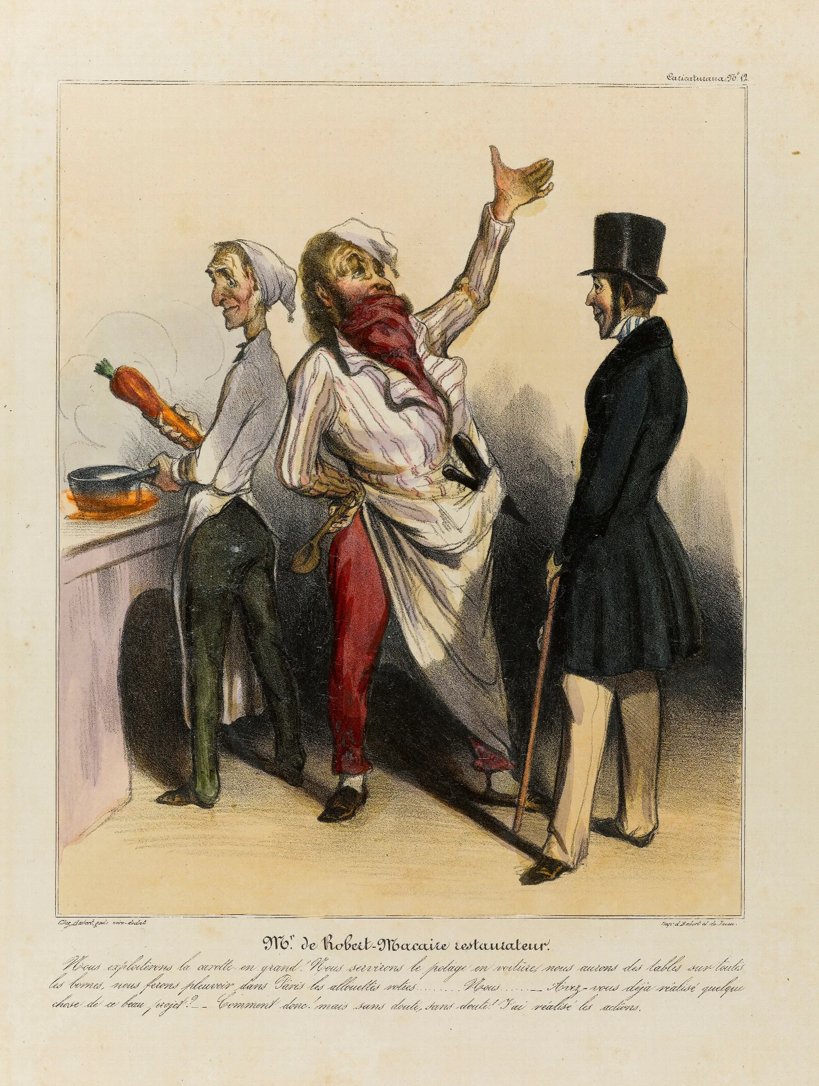 Mr De Robert Macaire Restaurateur Wall Art by Honoré Daumier - Canvas Print