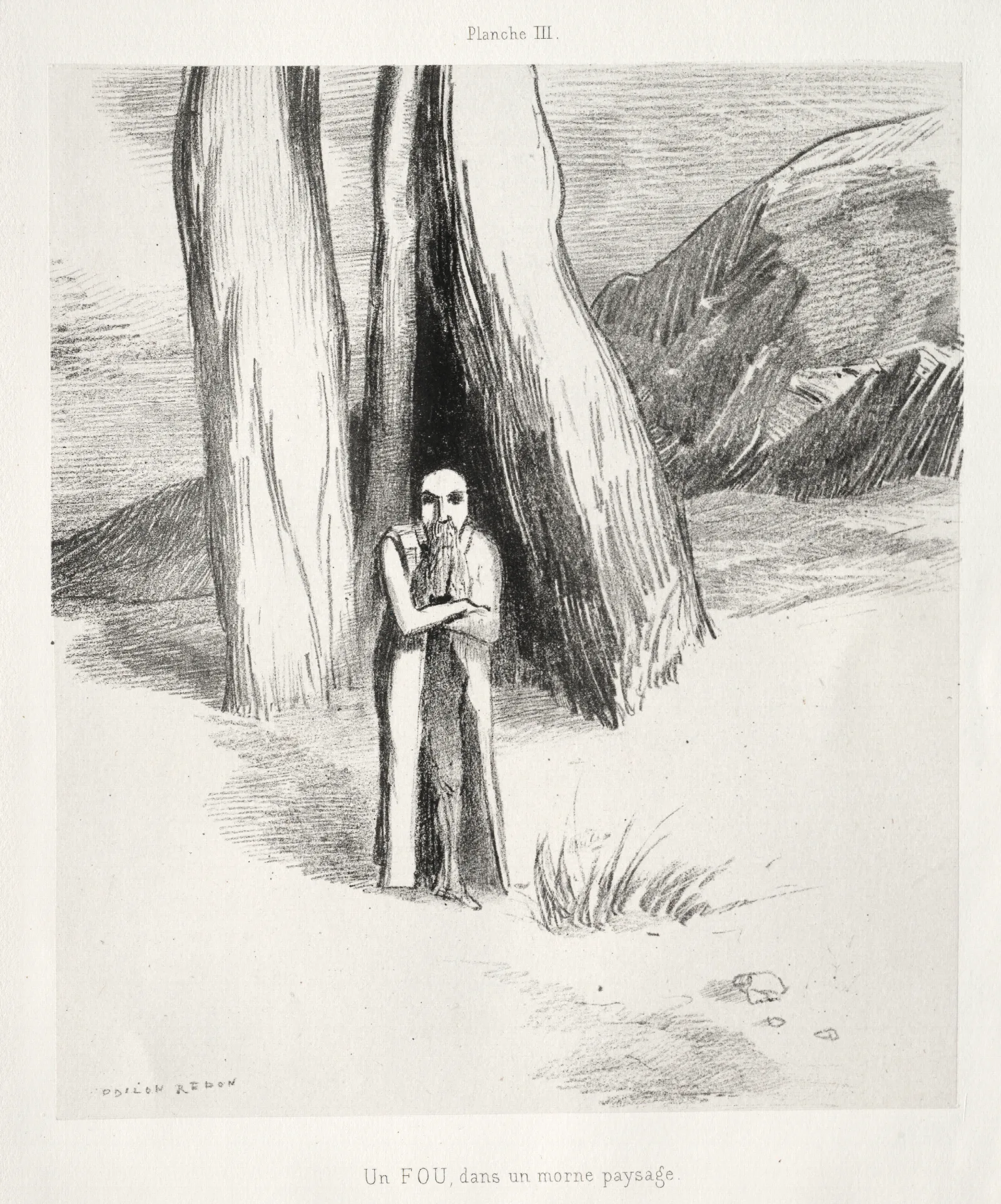 A Madman In A Dismal Landscape 2 Wall Art by Odilon Redon - Canvas Print