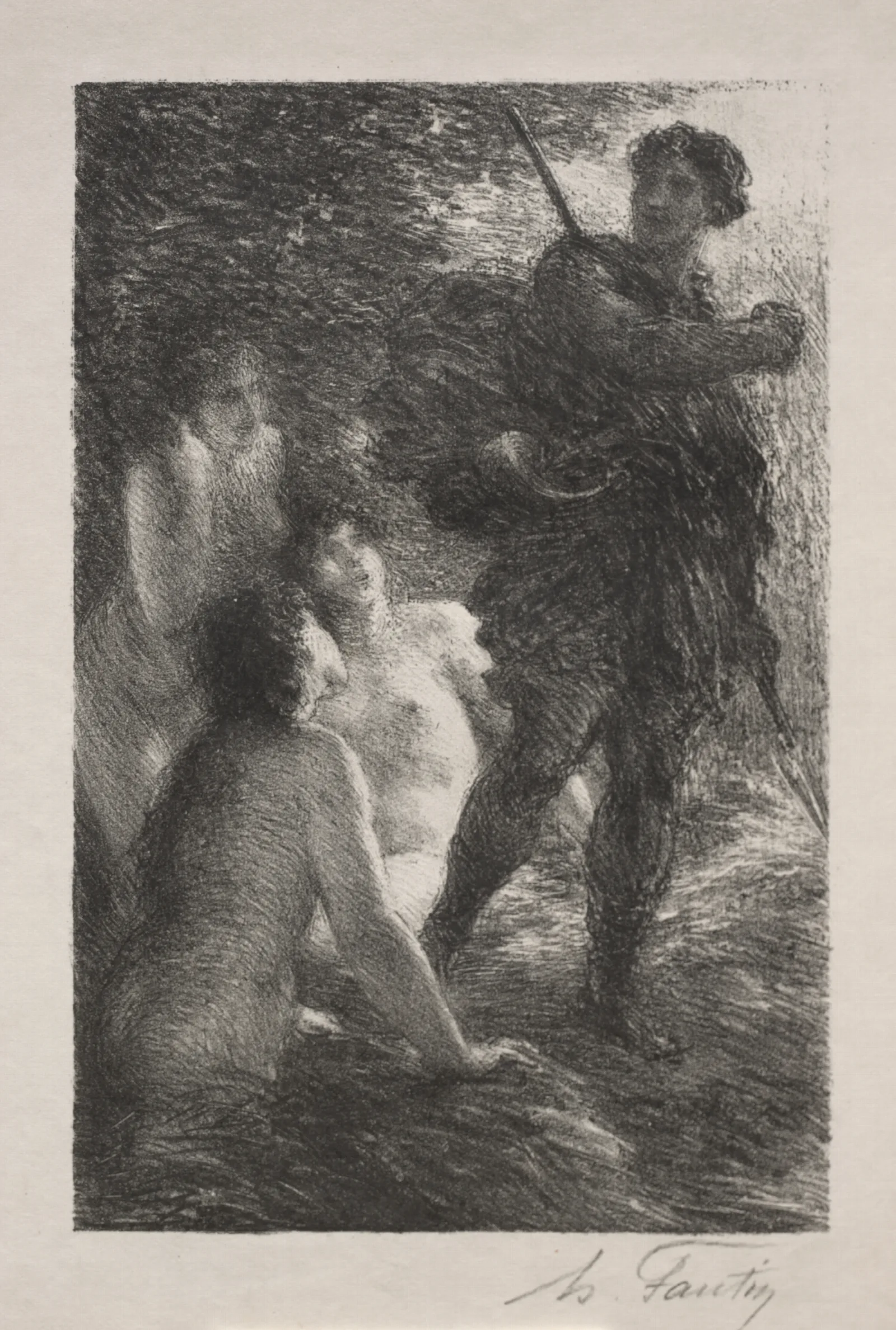 Twilight Of The Gods Act Iii Sigfried And The Rhine Maidens Wall Art by Henri Fantin-Latour - Canvas Print
