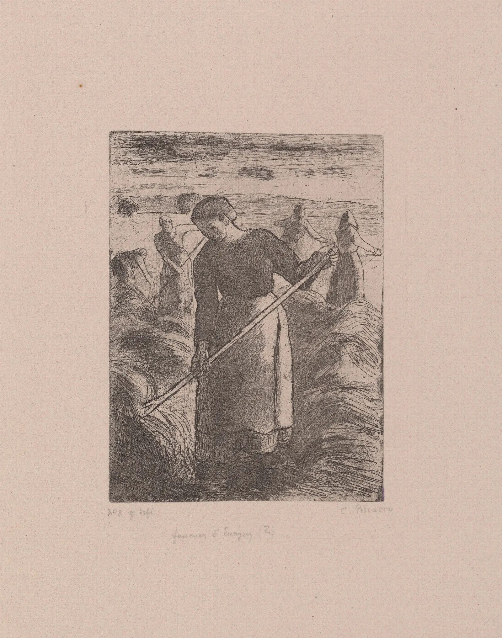 Faneuses Deragny Wall Art by Camille Pissarro - Canvas Print