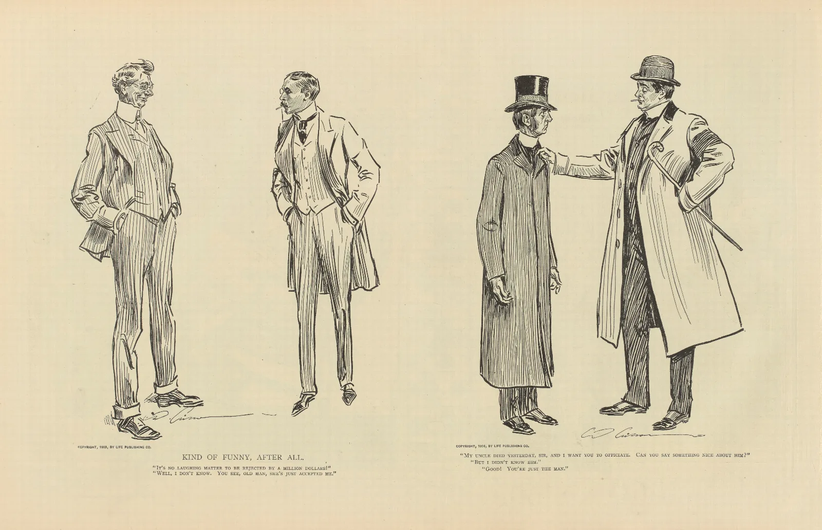 Kind Of Funny After All Wall Art by Charles Dana Gibson - Canvas Print