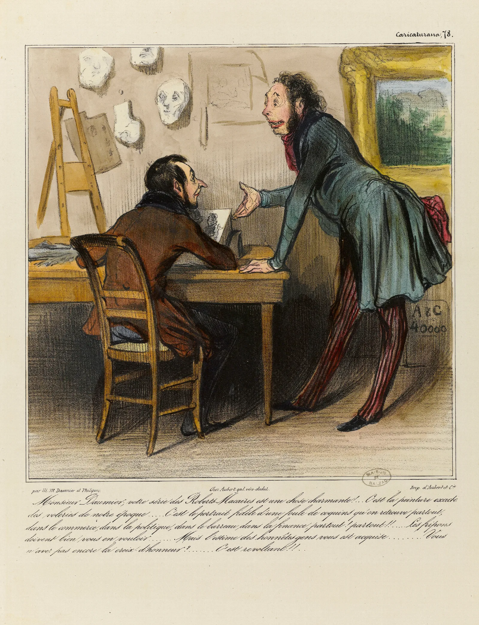 Monsieur Daumier Votre Serie Des Roberts Macaires Est Une Chose Charmante Wall Art by Honoré Daumier - Canvas Print