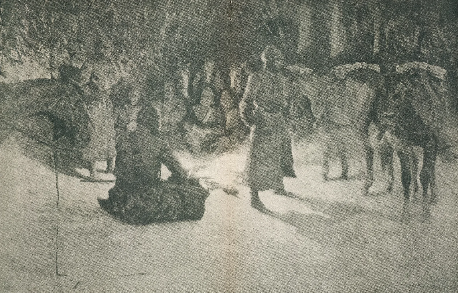 A Halt In The Wilderness 2 Wall Art by Frederic Remington - Canvas Print