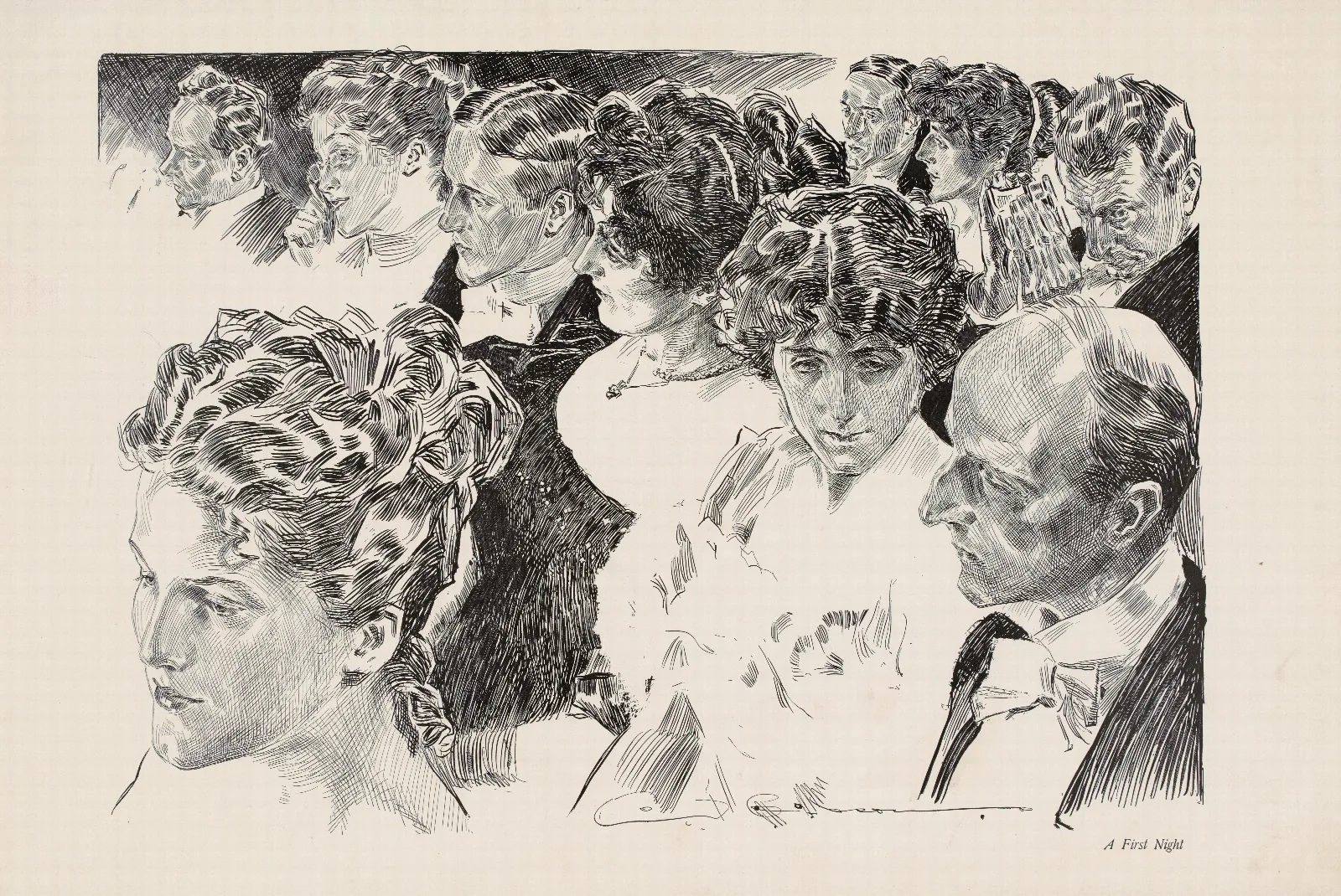 A First Night Wall Art by Charles Dana Gibson - Canvas Print