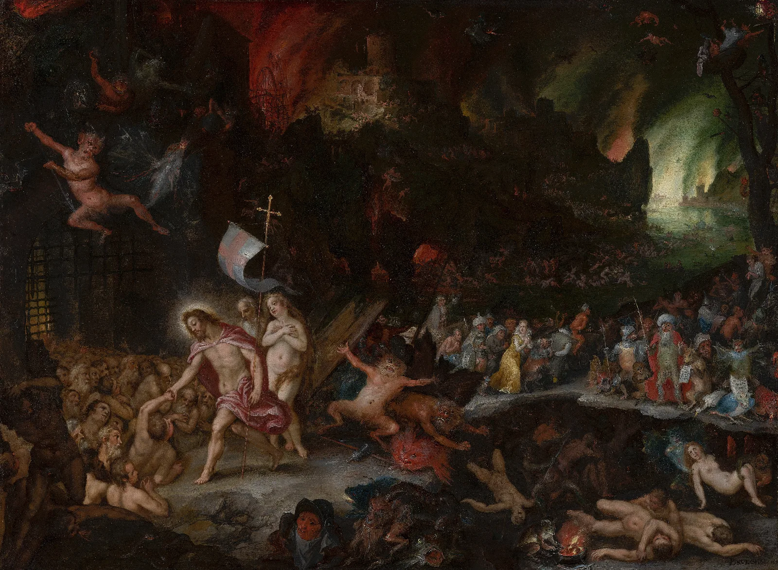 Christs Descent Into Limbo Wall Art by Jan Brueghel The Elder - Canvas Print