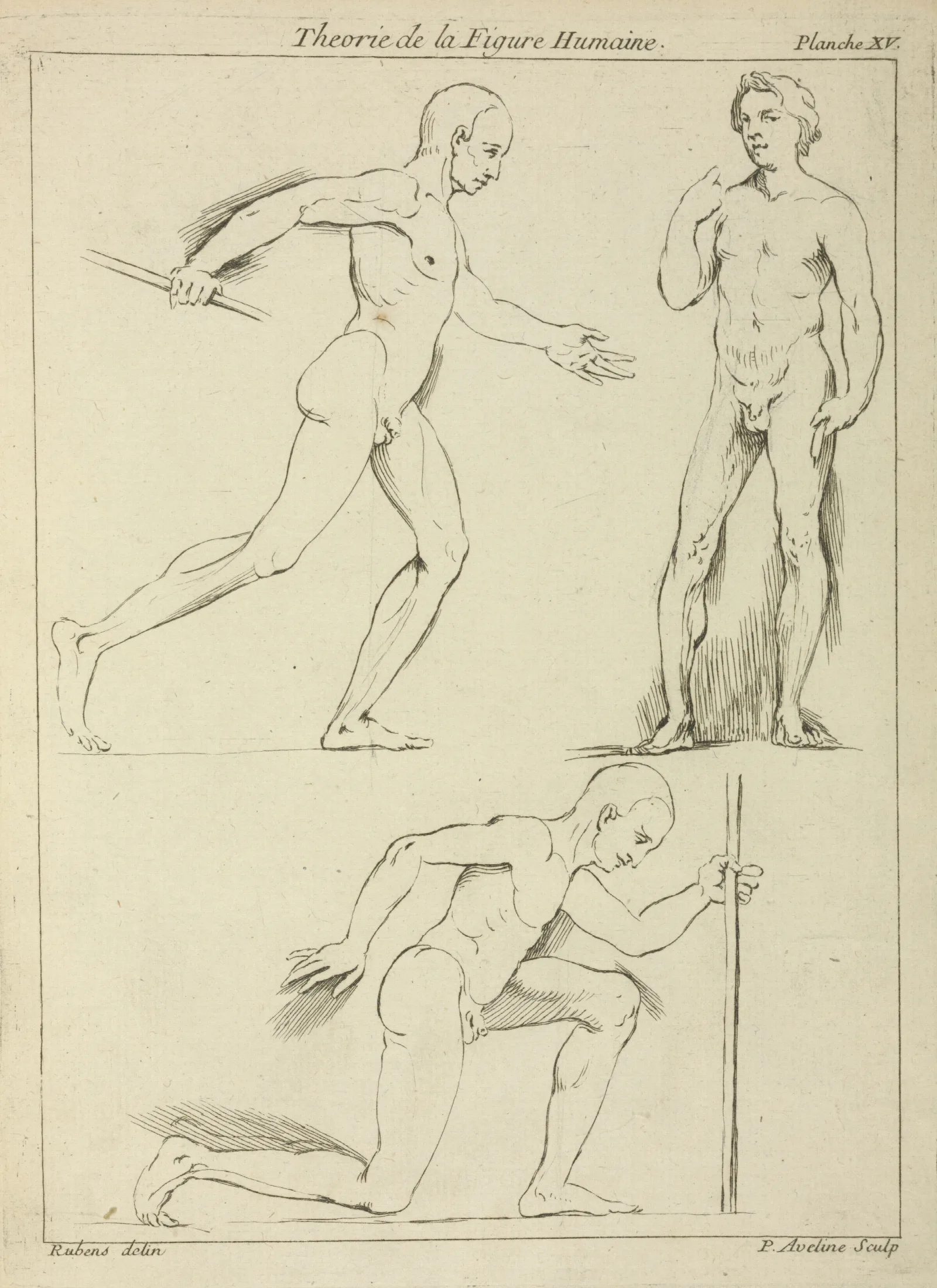 Three Male Figures One Striding And One Kneeling Wall Art by Peter Paul Rubens - Canvas Print