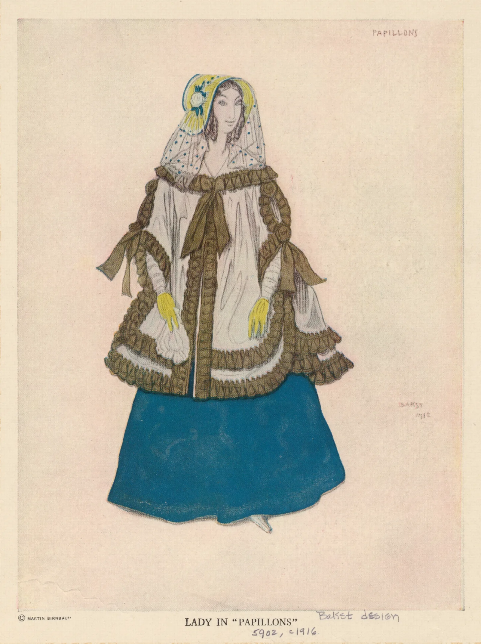 Lady In Papillons Wall Art by Léon Bakst - Canvas Print