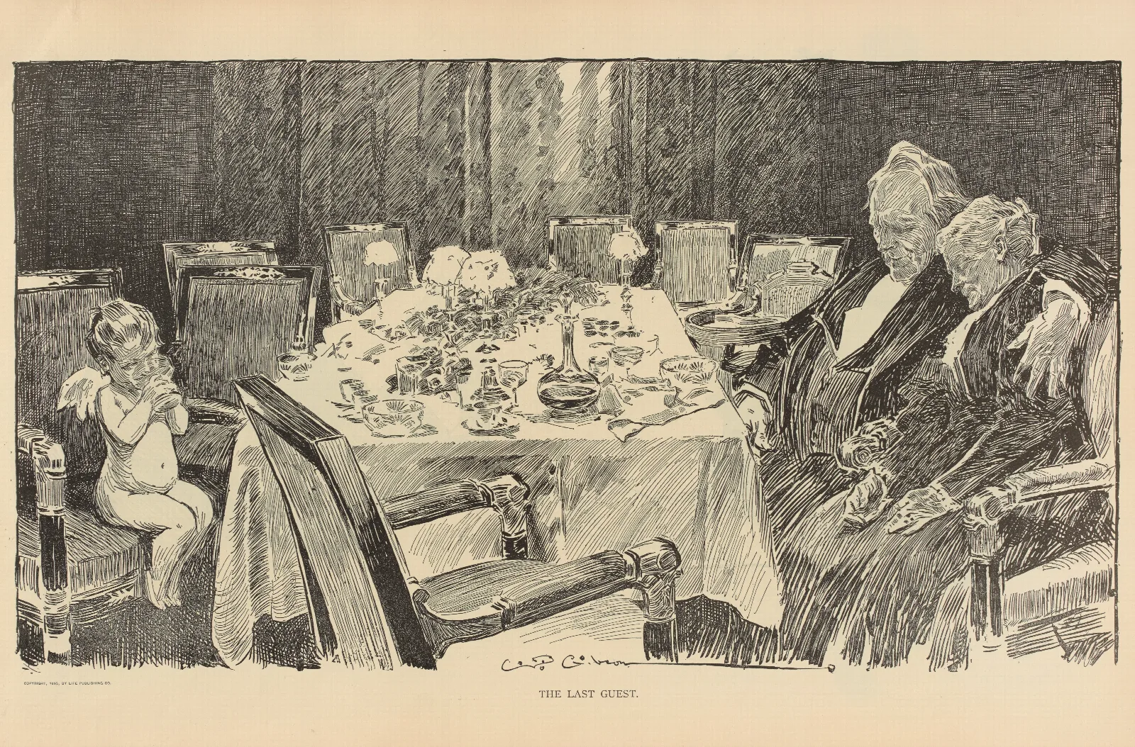 The Last Guest 2 Wall Art by Charles Dana Gibson - Canvas Print