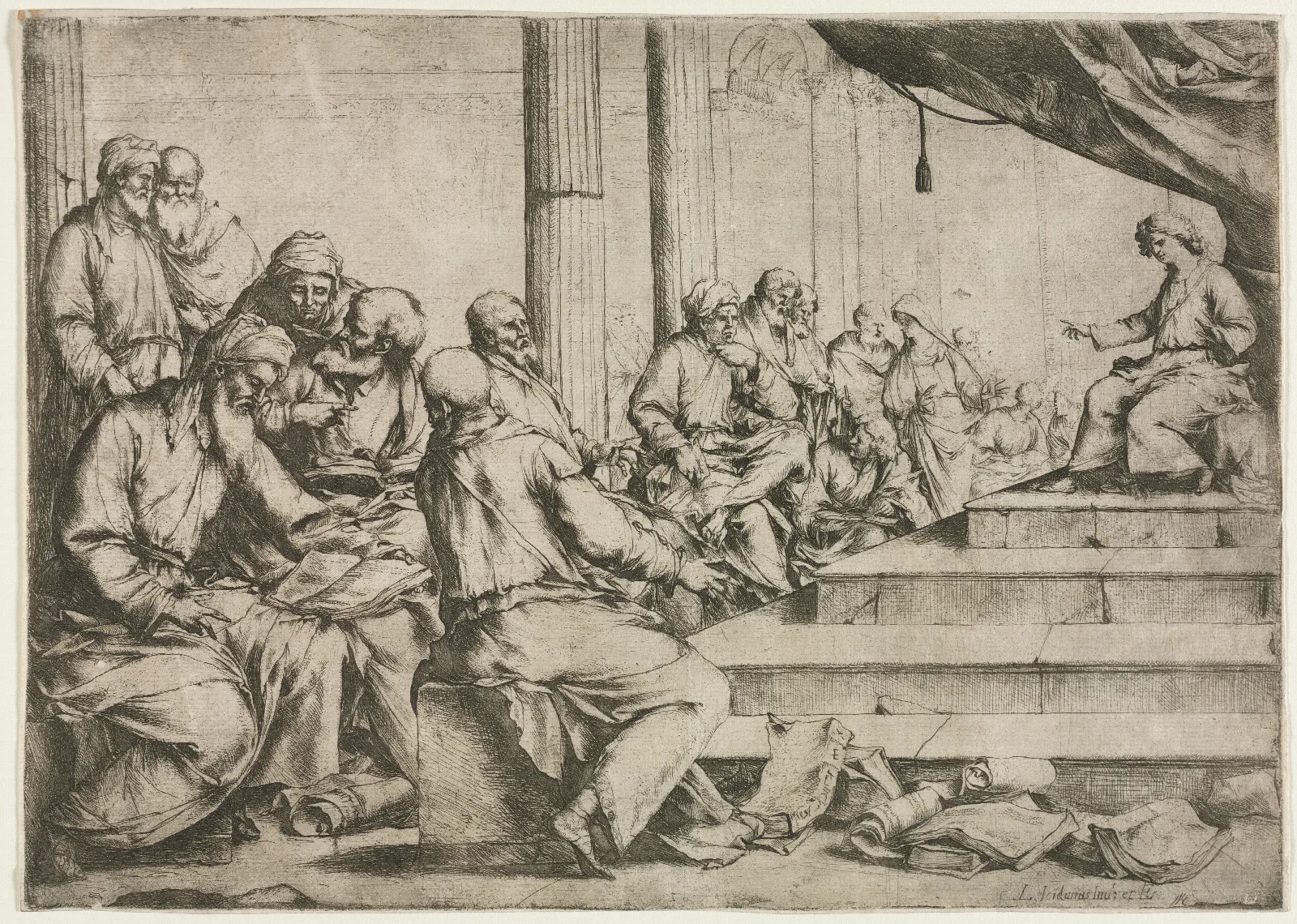 The Young Christ Teaching In The Temple Wall Art by Luca Giordano - Canvas Print
