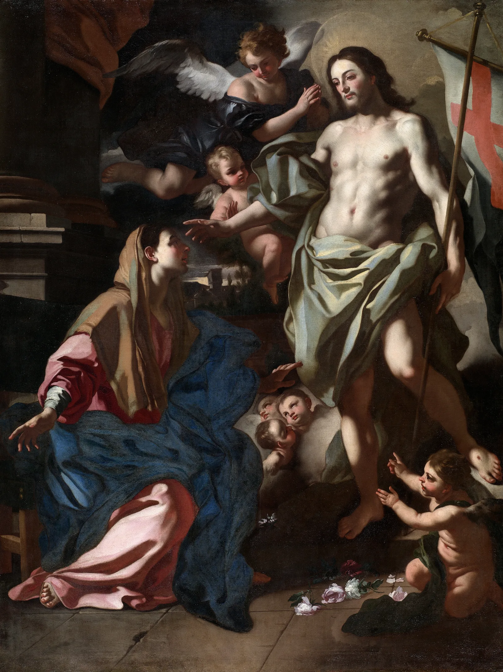 The Risen Christ Appearing To The Virgin Wall Art by Francesco Solimena - Canvas Print
