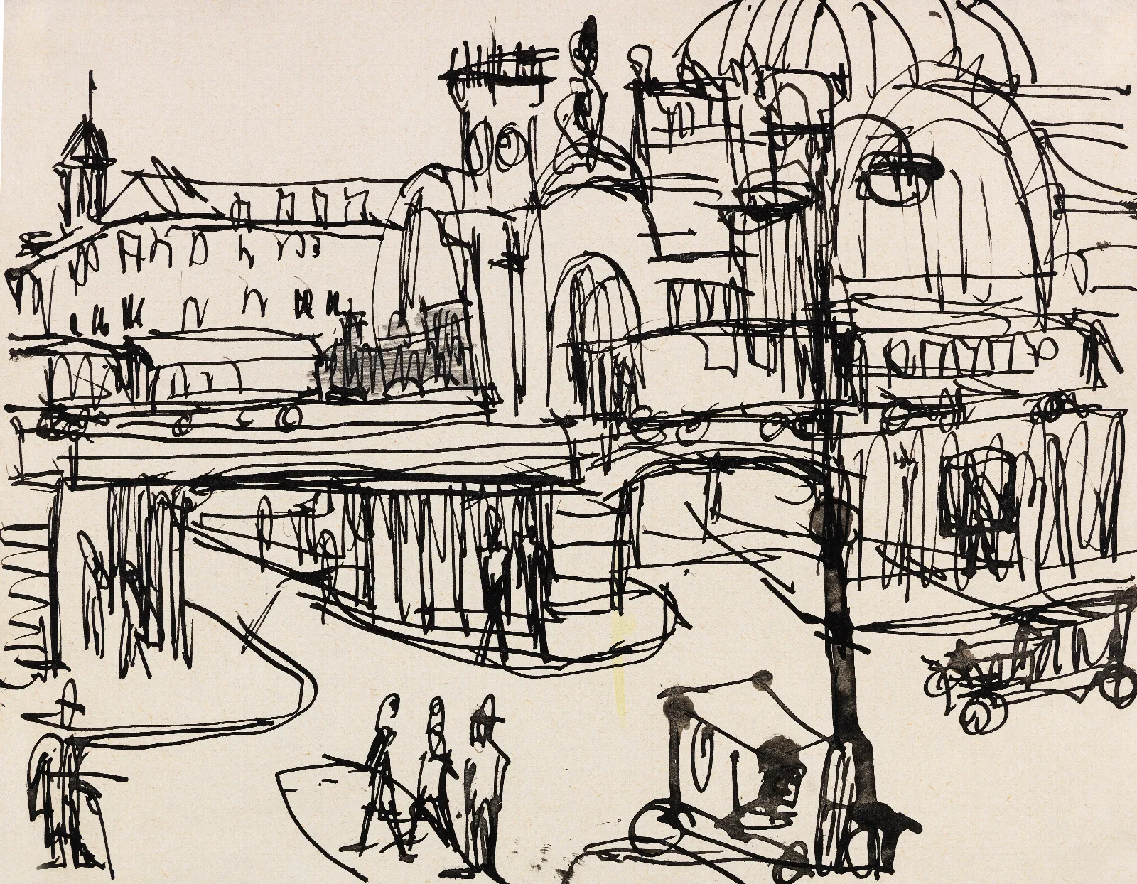 Hauptbahnhof In Dresden Wall Art by Ernst Ludwig Kirchner - Canvas Print