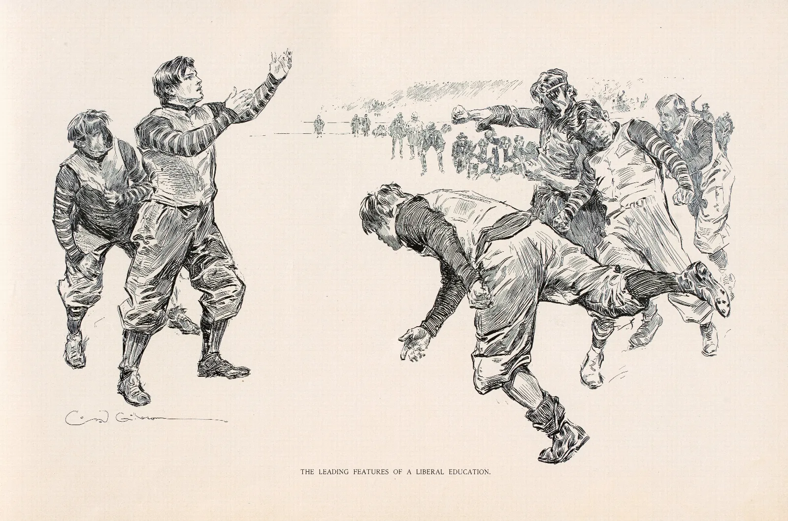 The Leading Features Of A Liberal Education Wall Art by Charles Dana Gibson - Canvas Print