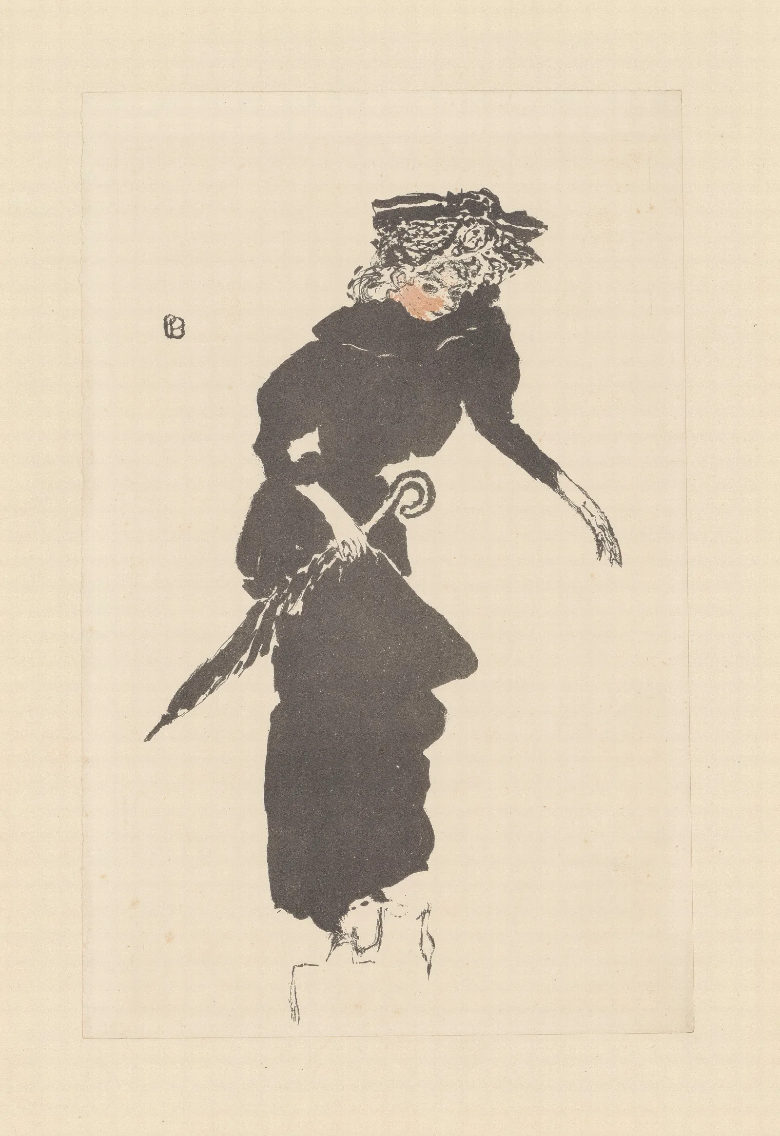 Femme Au Parapluie Wall Art by Pierre Bonnard - Canvas Print