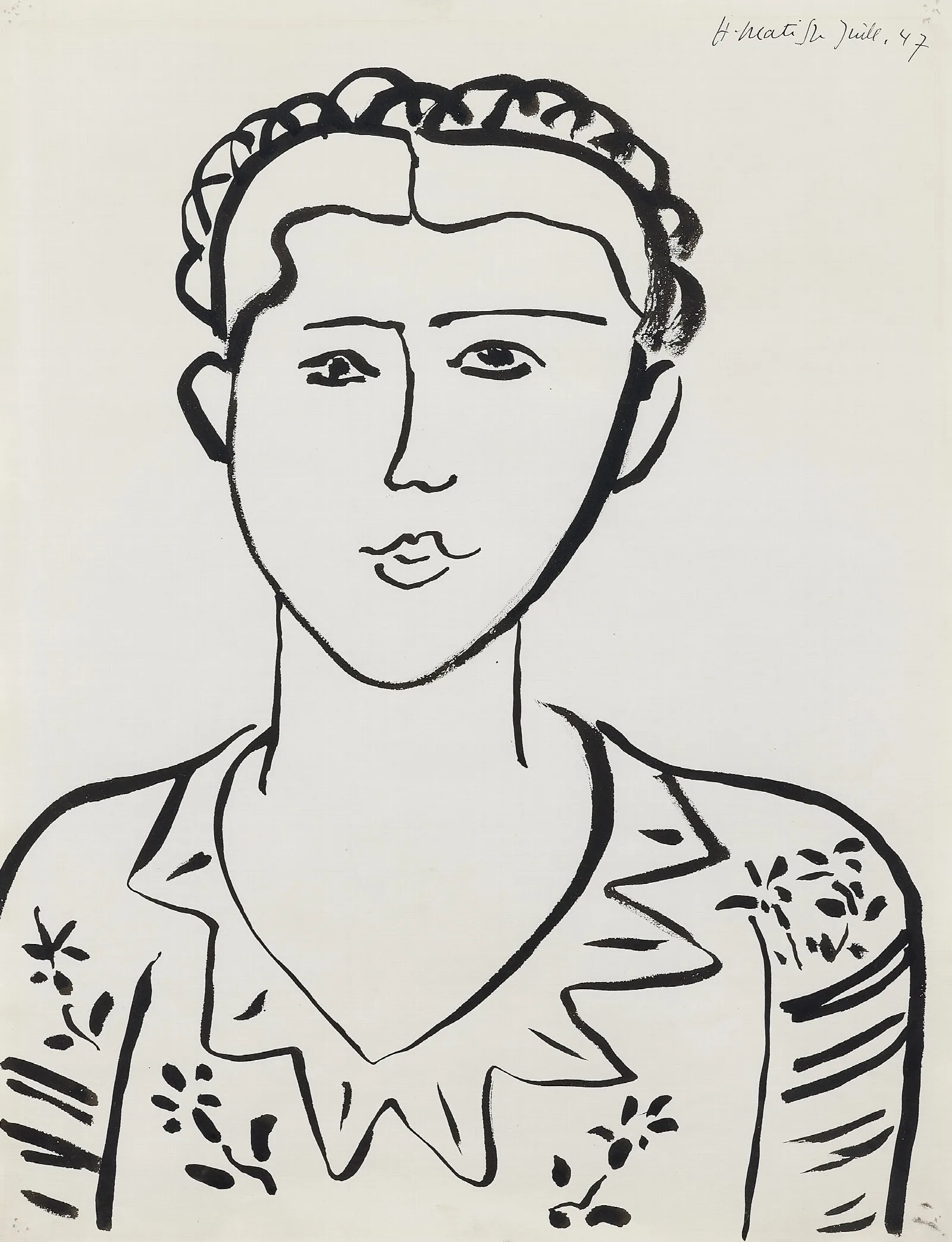 Portrait De Femme 37 Wall Art by Henri Matisse - Canvas Print