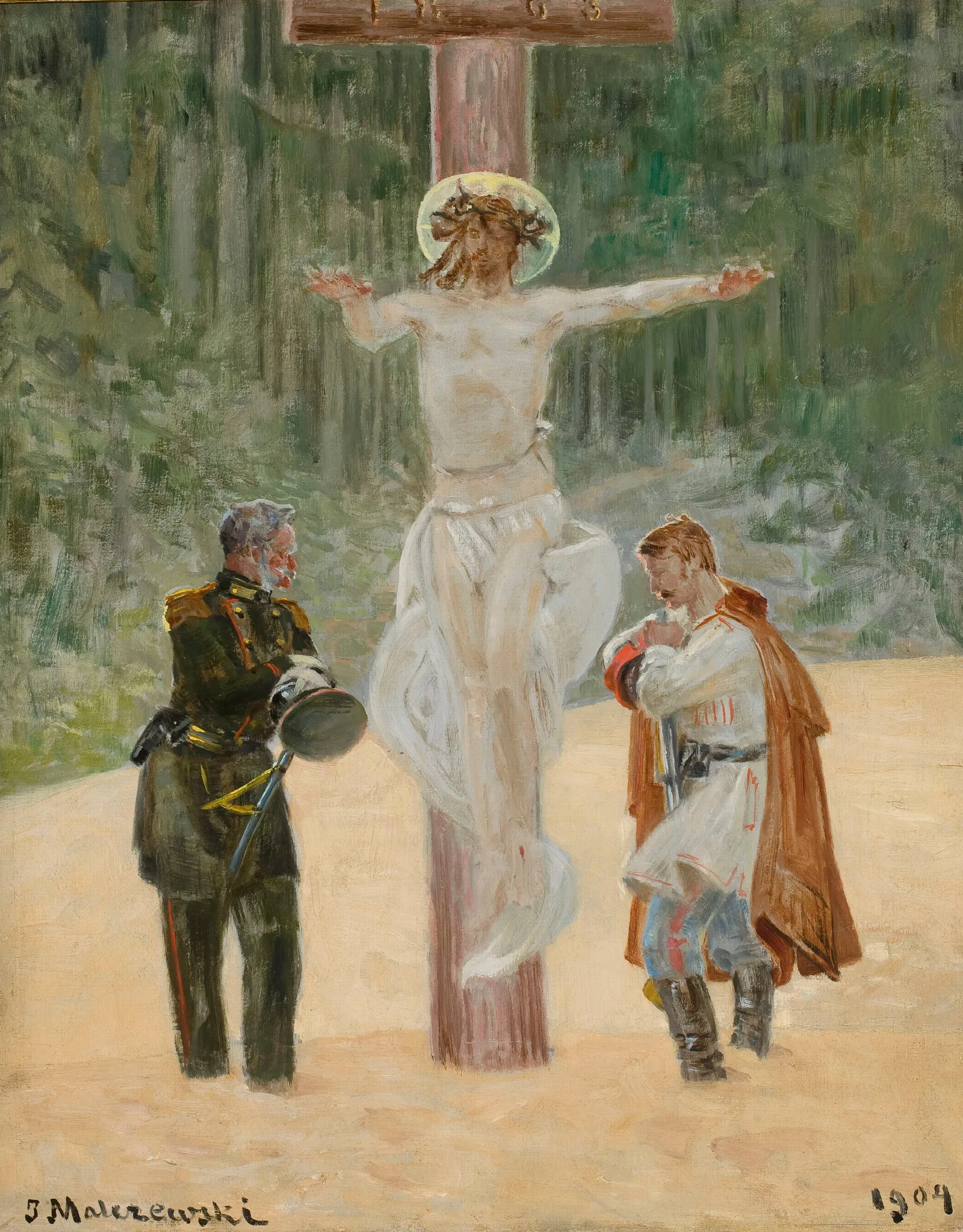 Reconciliation Symbolic Scene From The Insurrection In 1863 Wall Art by Jacek Malczewski - Canvas Print