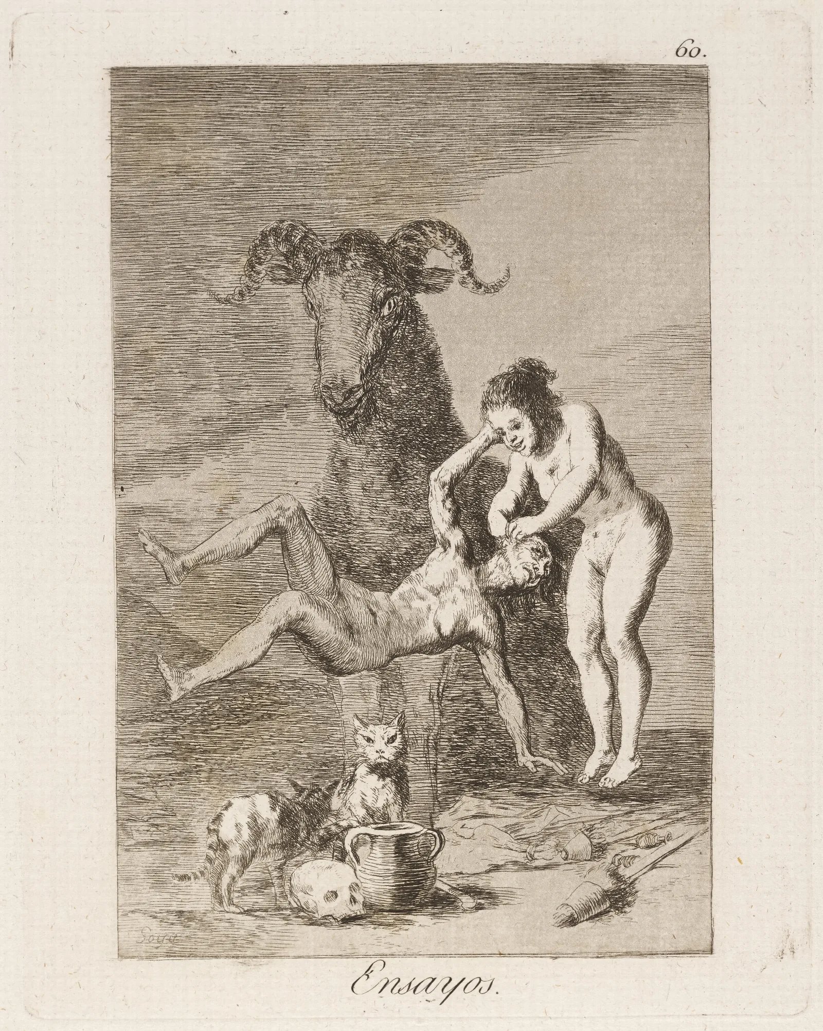 Ensayos Trials Wall Art by Francisco de Goya - Canvas Print