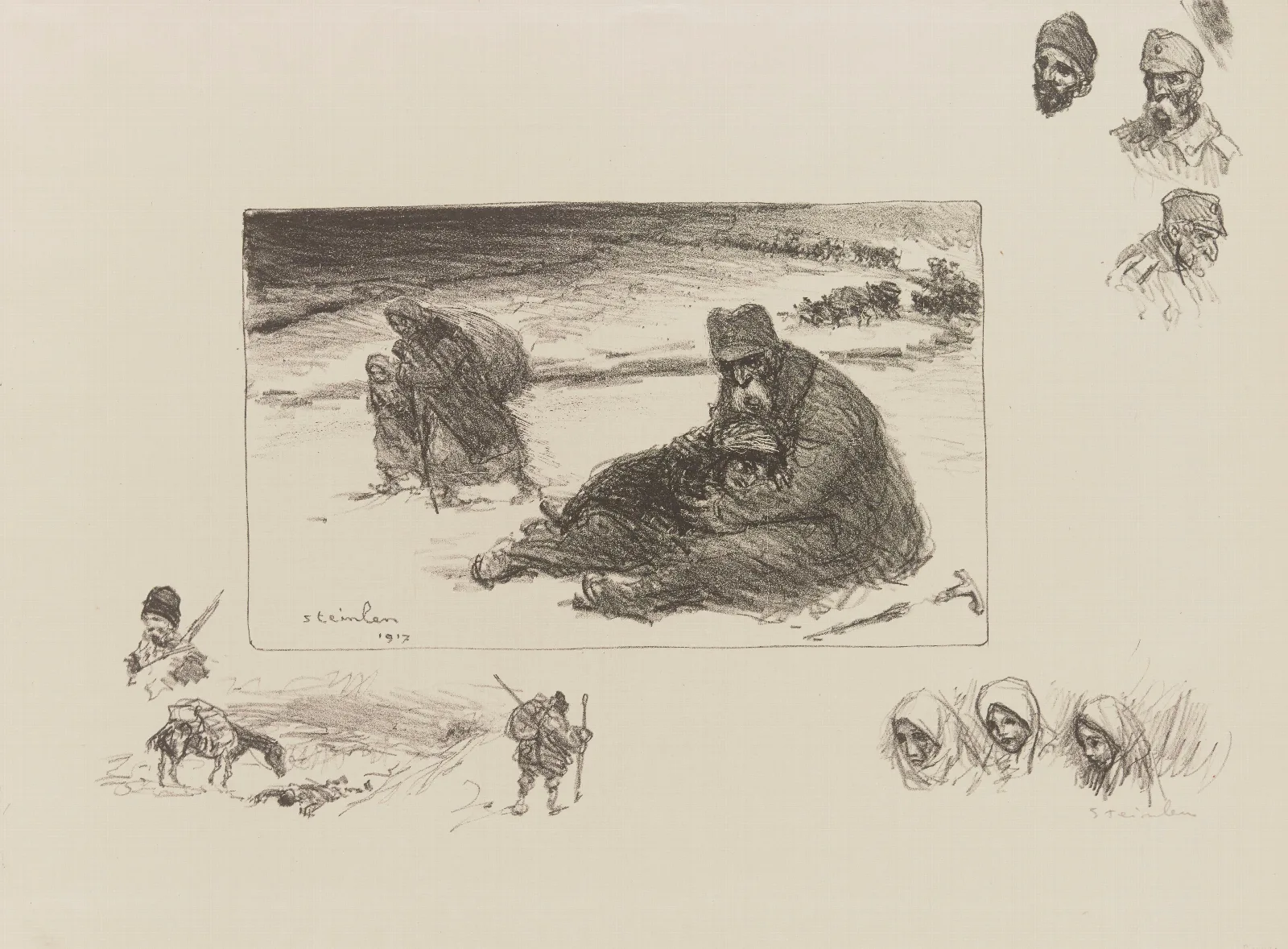 La Retraite Serbe Le Roi Pierre Wall Art by Théophile Alexandre Steinlen - Canvas Print