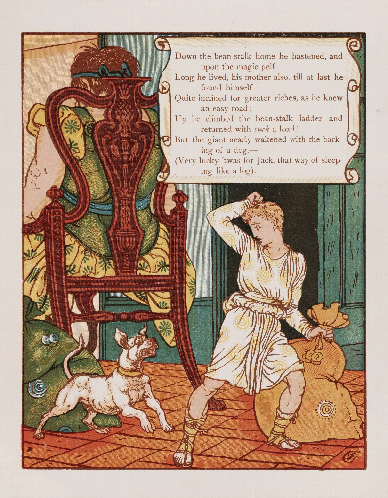 Jack And The Bean Stalk Pl 6 Wall Art by Walter Crane - Canvas Print