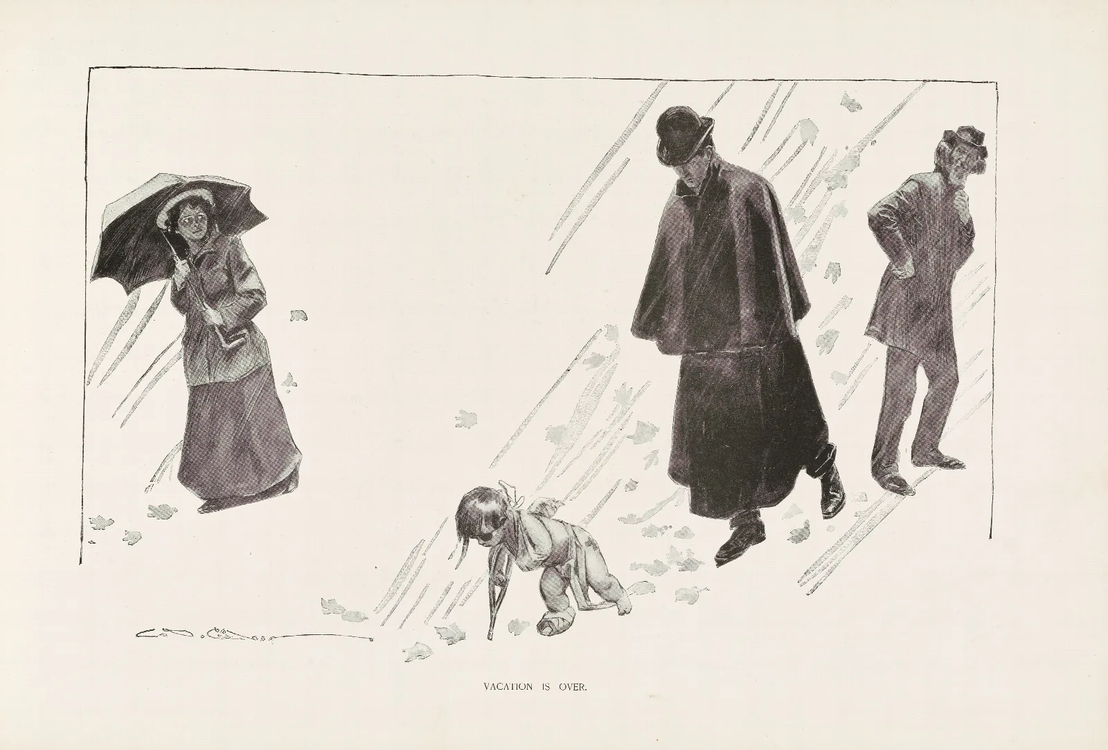 Vacation Is Over Wall Art by Charles Dana Gibson - Canvas Print