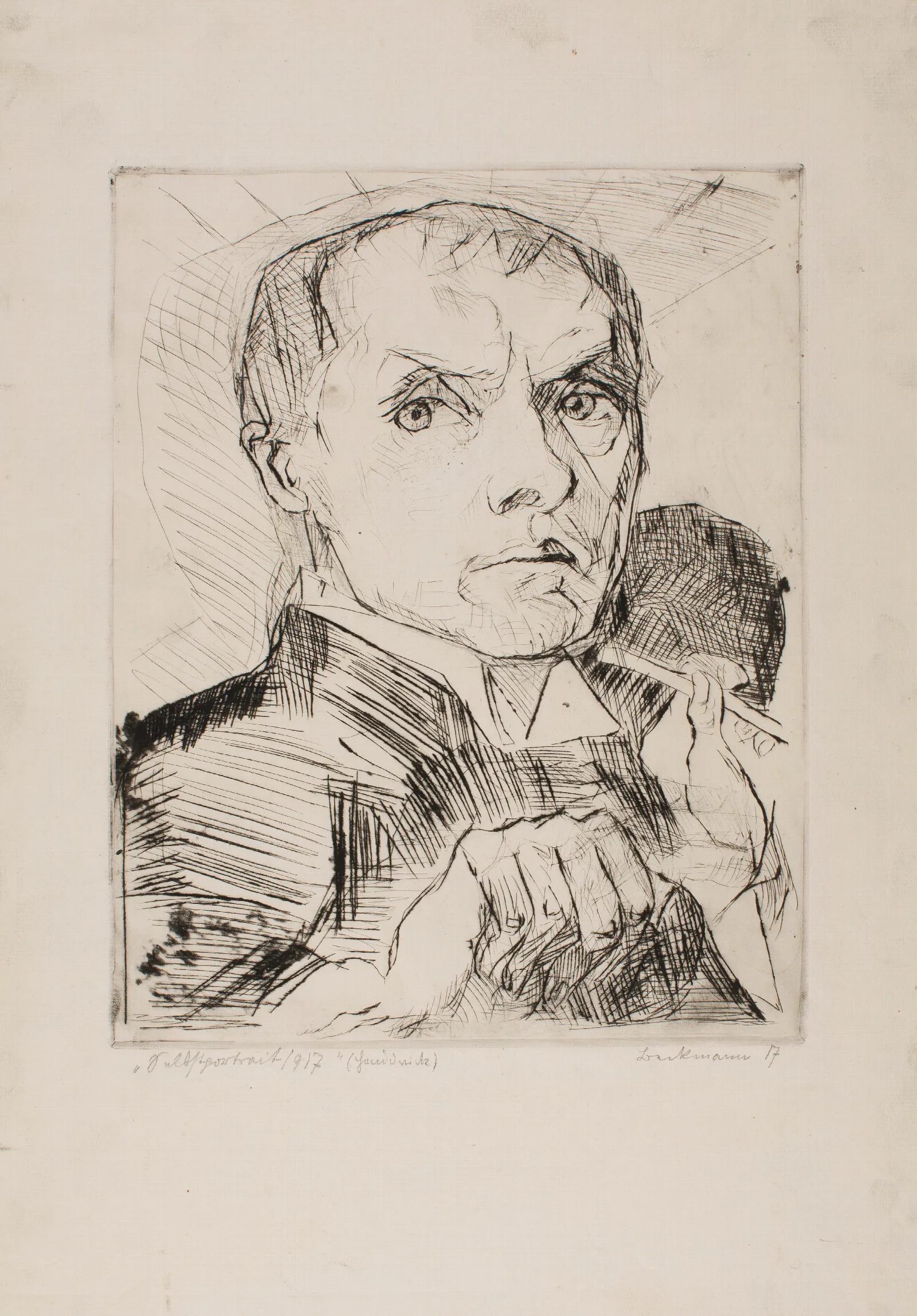 Self Portrait With Stylus Plate 19 From Faces Wall Art by Max Beckmann - Canvas Print