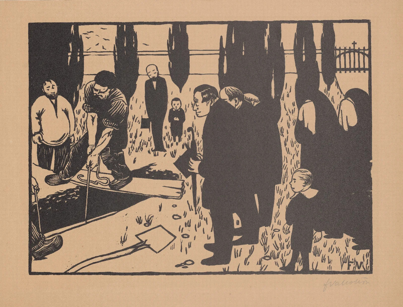 Lenterrement 2 Wall Art by Félix Vallotton - Canvas Print