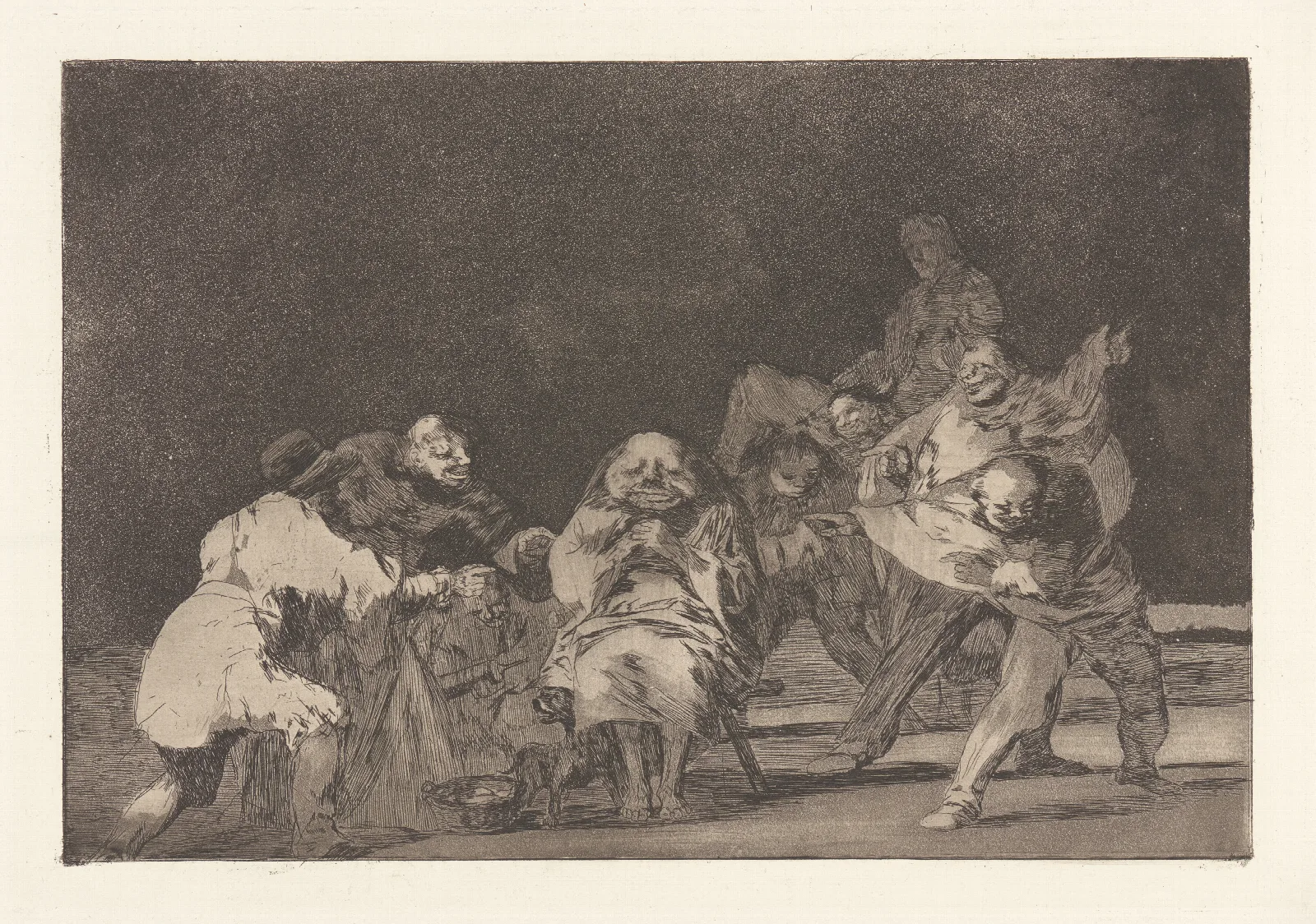 He Who Does Not Like Thee Will Defame Thee In Jest Loyalty El Que No Te Ama Burlando Te Difama La Lealtad Wall Art by Francisco de Goya - Canvas Print
