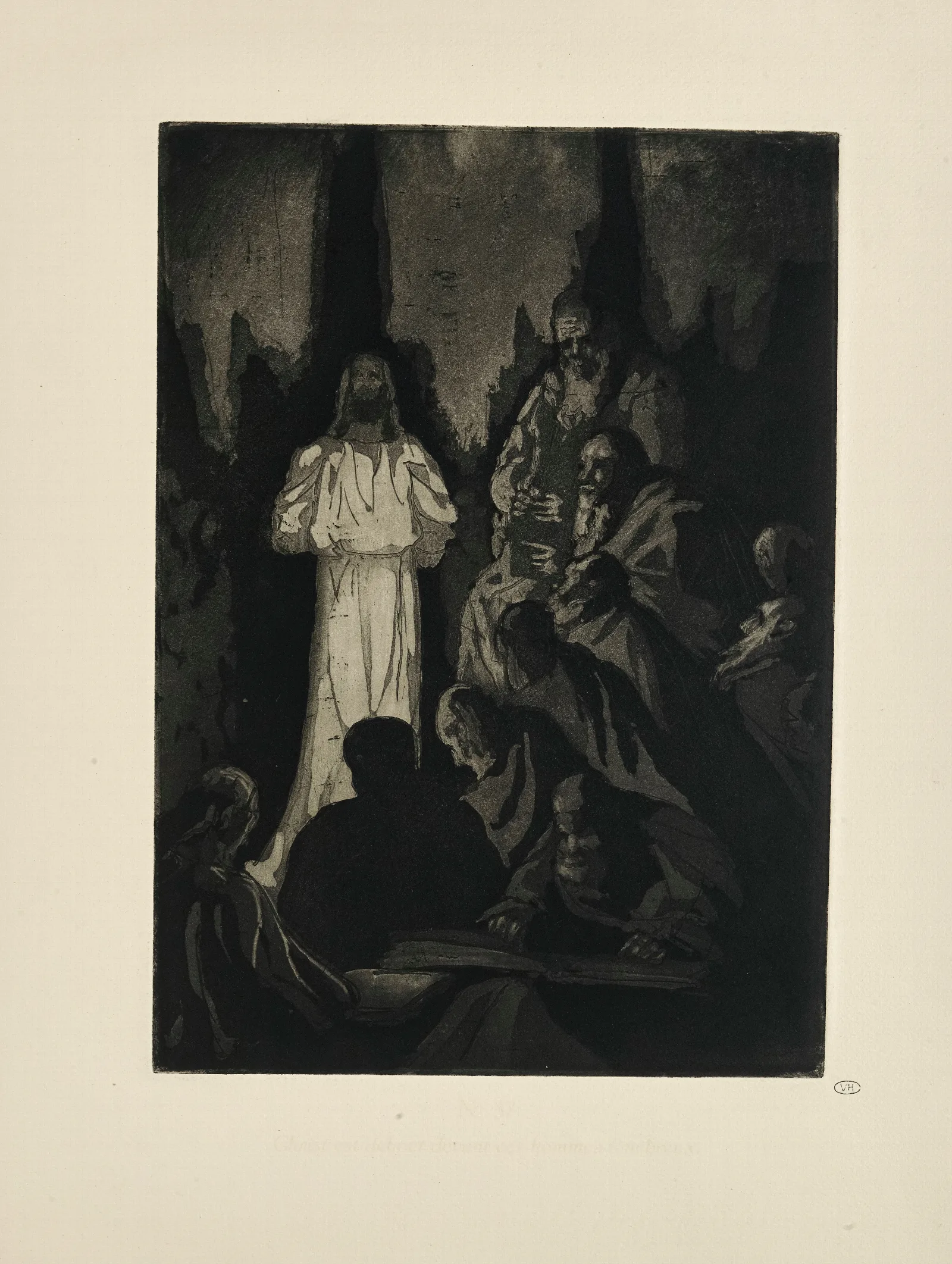 N 37 Christ Est Debout Devant Ces Hommes Tenebreux Wall Art by Emile Bernard - Canvas Print