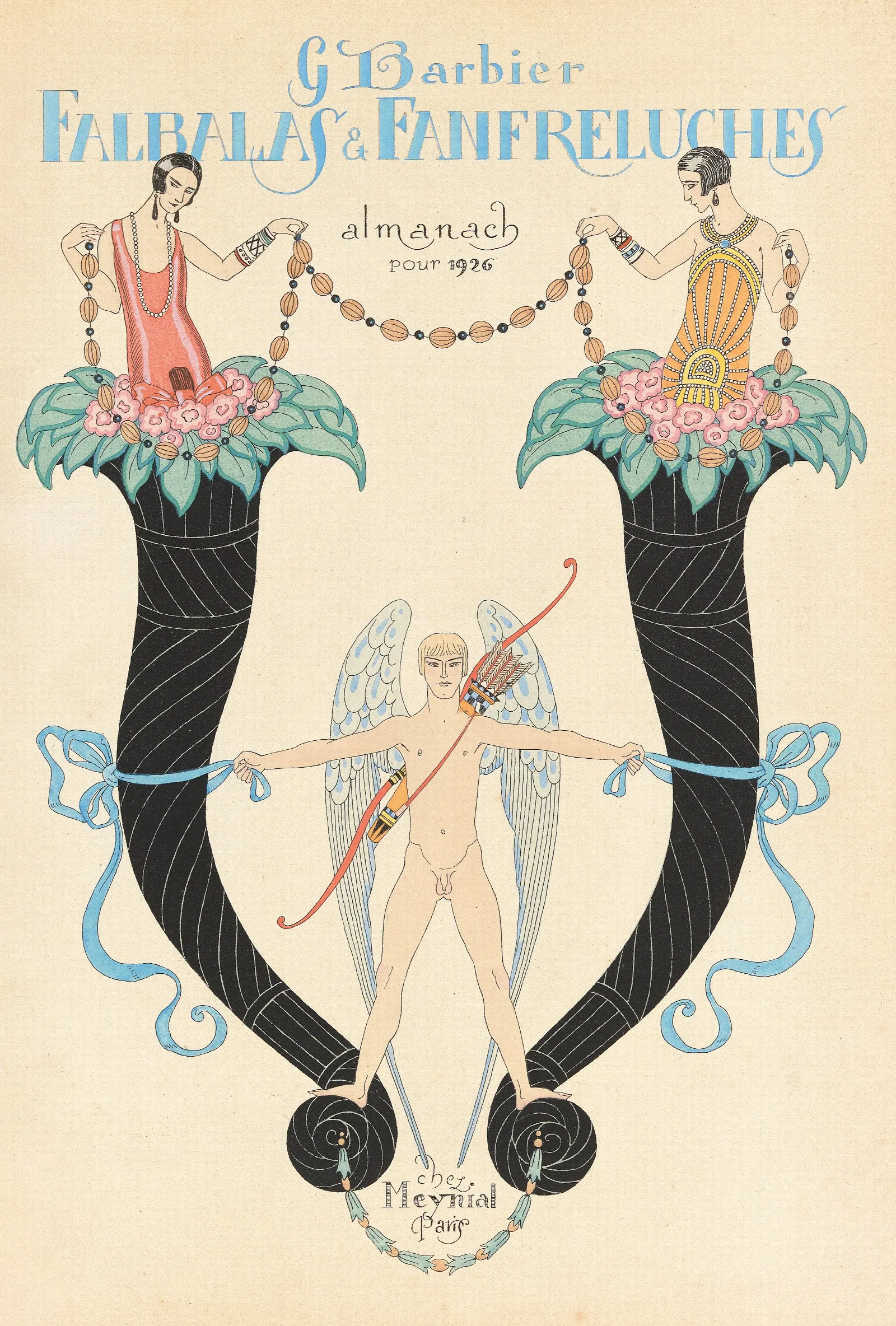 Falbalas Et Fanfreluches Almanach Pour 1926 Title Page Wall Art by George Barbier - Canvas Print