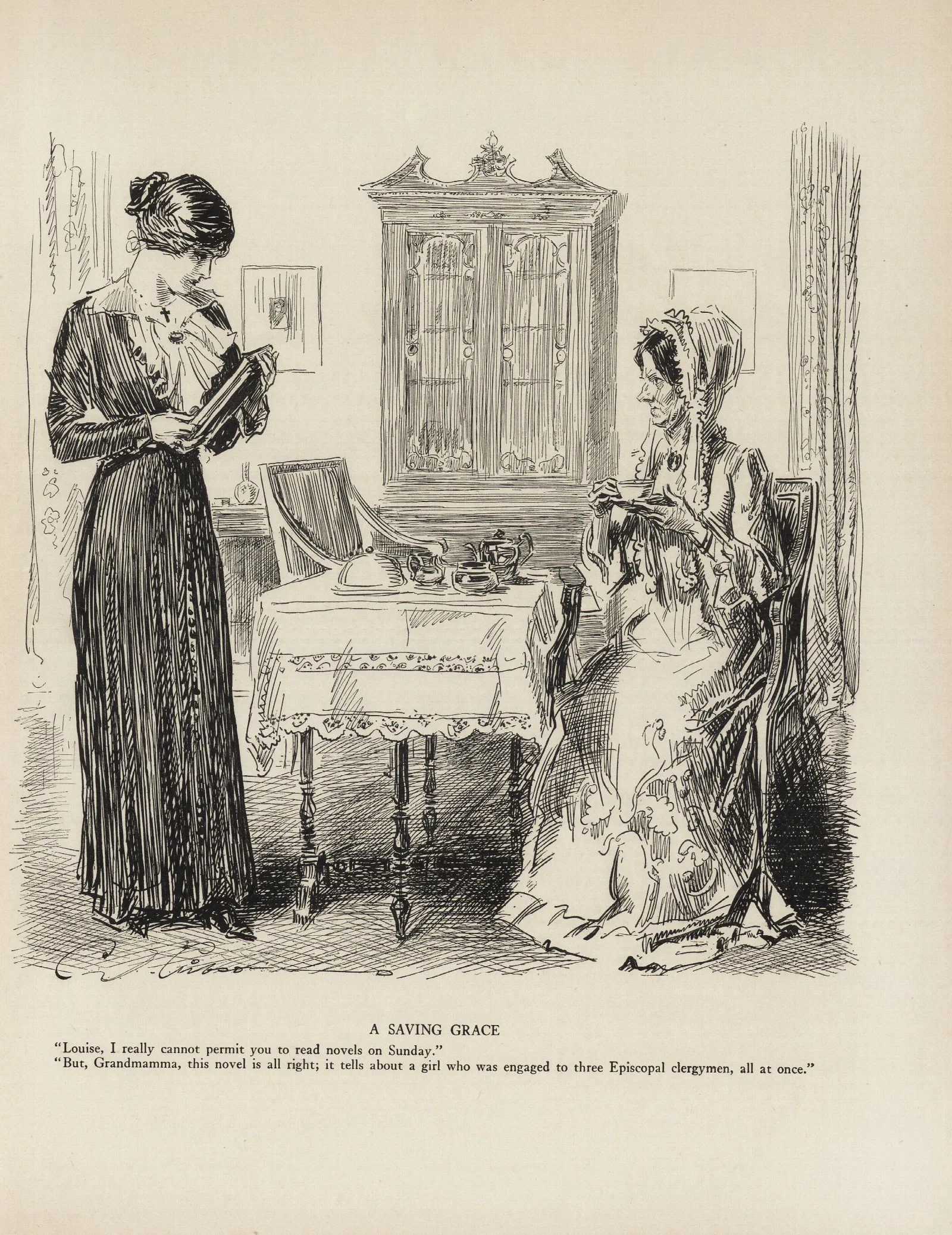 A Saving Grace Wall Art by Charles Dana Gibson - Canvas Print