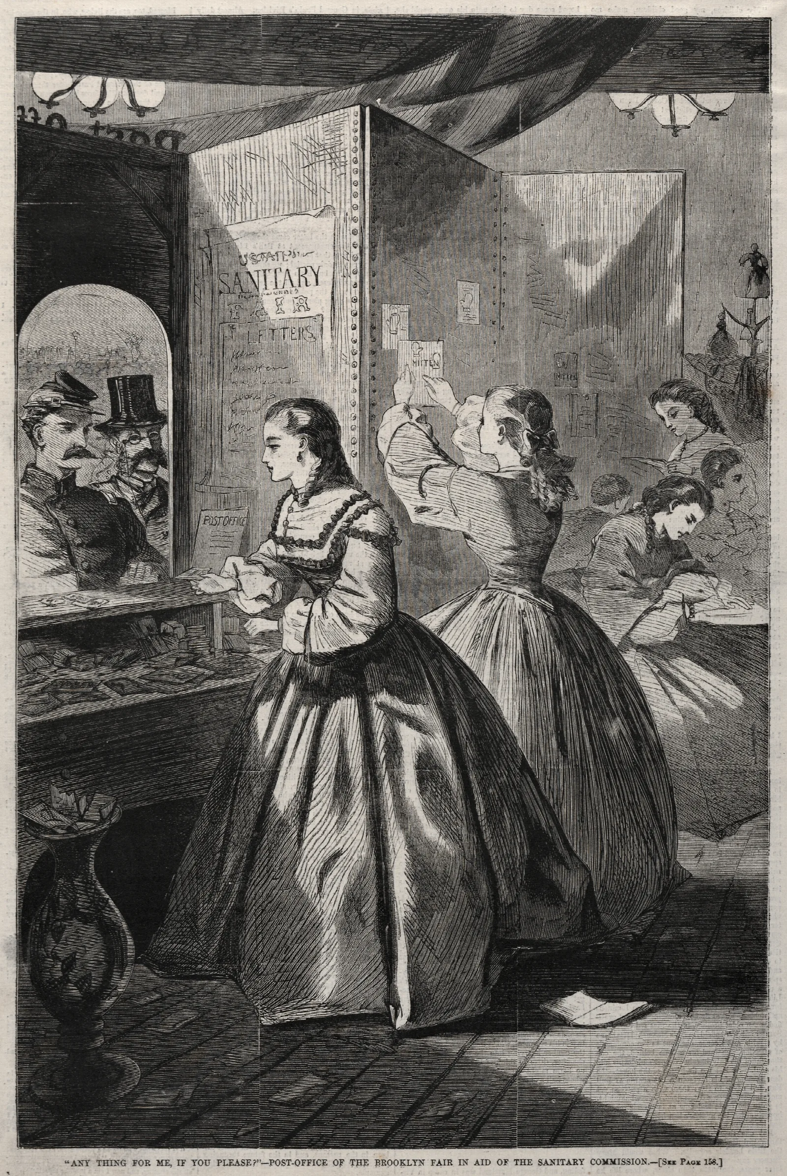 Any Thing For Me If You Please Post Office Of The Brooklyn Fair In Aid Of The Sanitary Commission Wall Art by Winslow Homer - Canvas Print