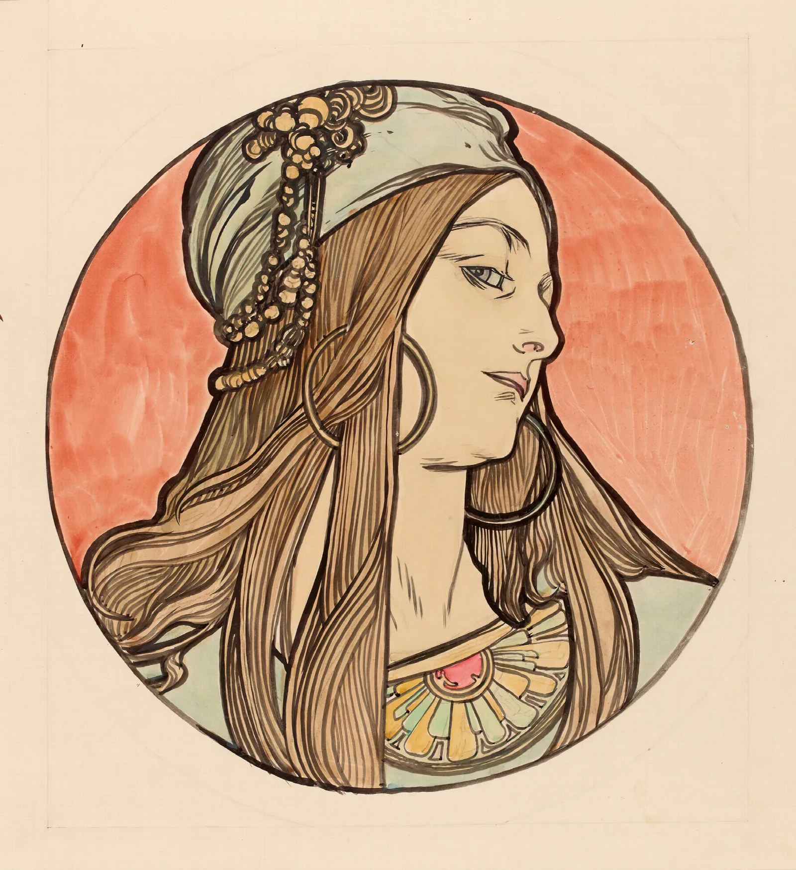 Vitrail Pour La Facade De La Boutique Fouquet 3 Wall Art by Alphonse Mucha - Canvas Print
