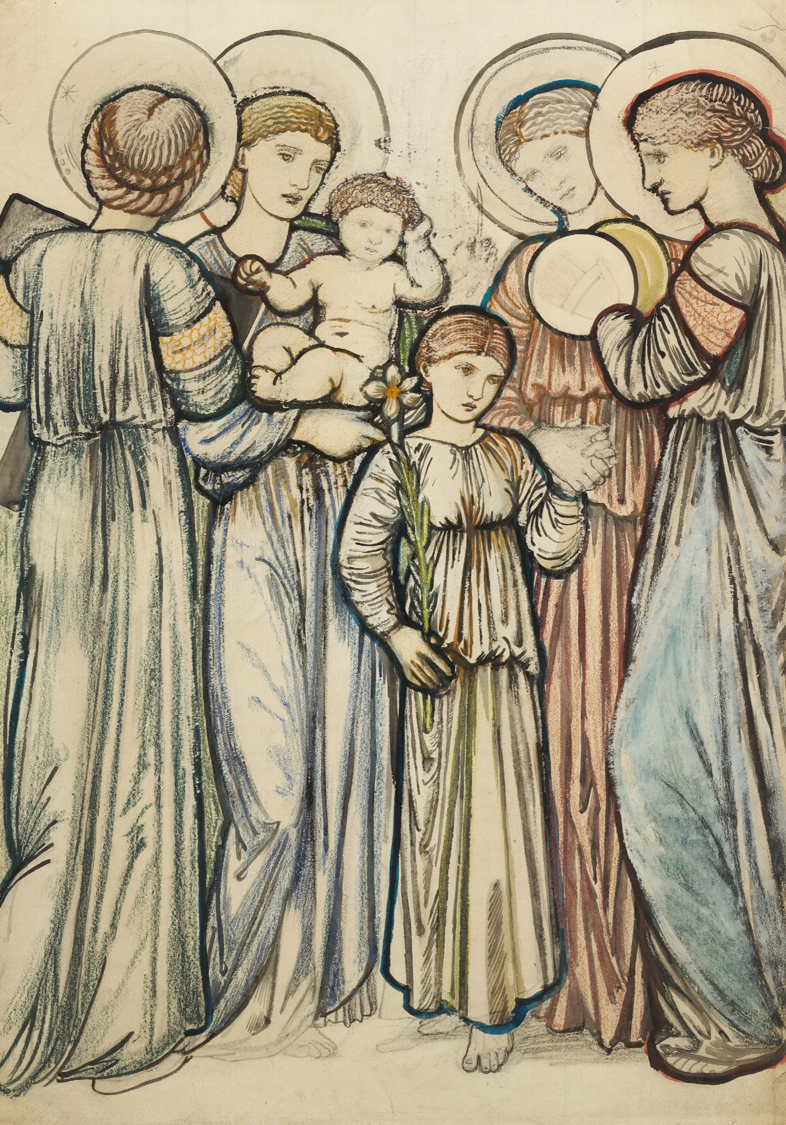Angels And Children Wall Art by Sir Edward Coley Burne-Jones - Canvas Print
