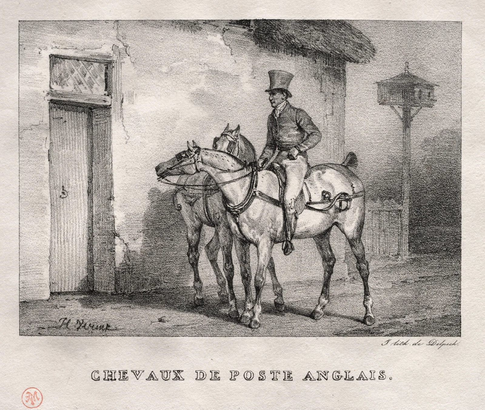 Postal Horses Wall Art by Horace Vernet - Canvas Print