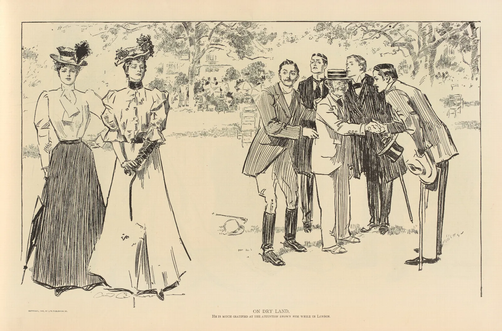 On Dry Land Wall Art by Charles Dana Gibson - Canvas Print