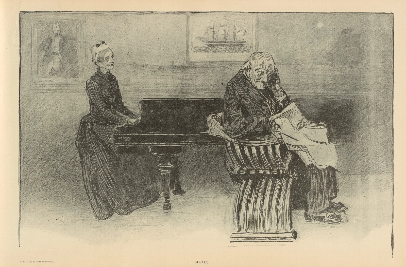Mates Wall Art by Charles Dana Gibson - Canvas Print