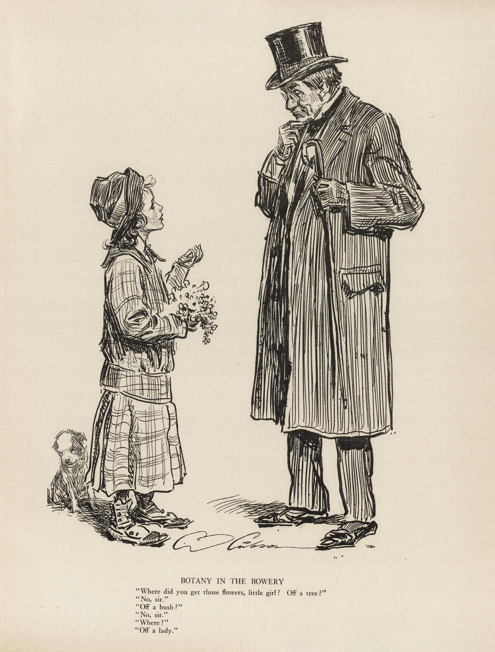 Botany In The Bowery Wall Art by Charles Dana Gibson - Canvas Print