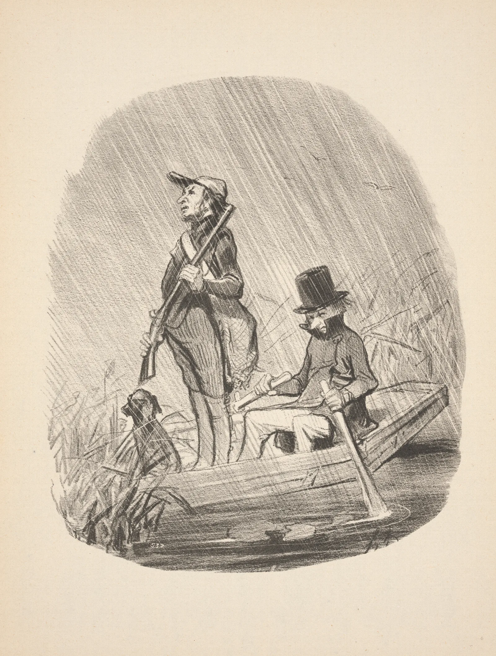 Hunting And Fishing Pl 08 Wall Art by Honoré Daumier - Canvas Print