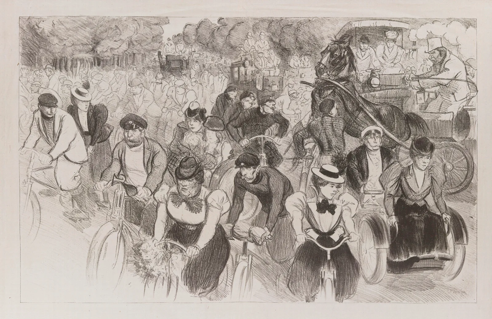 Les Cyclistes 2 Wall Art by Théophile Alexandre Steinlen - Canvas Print