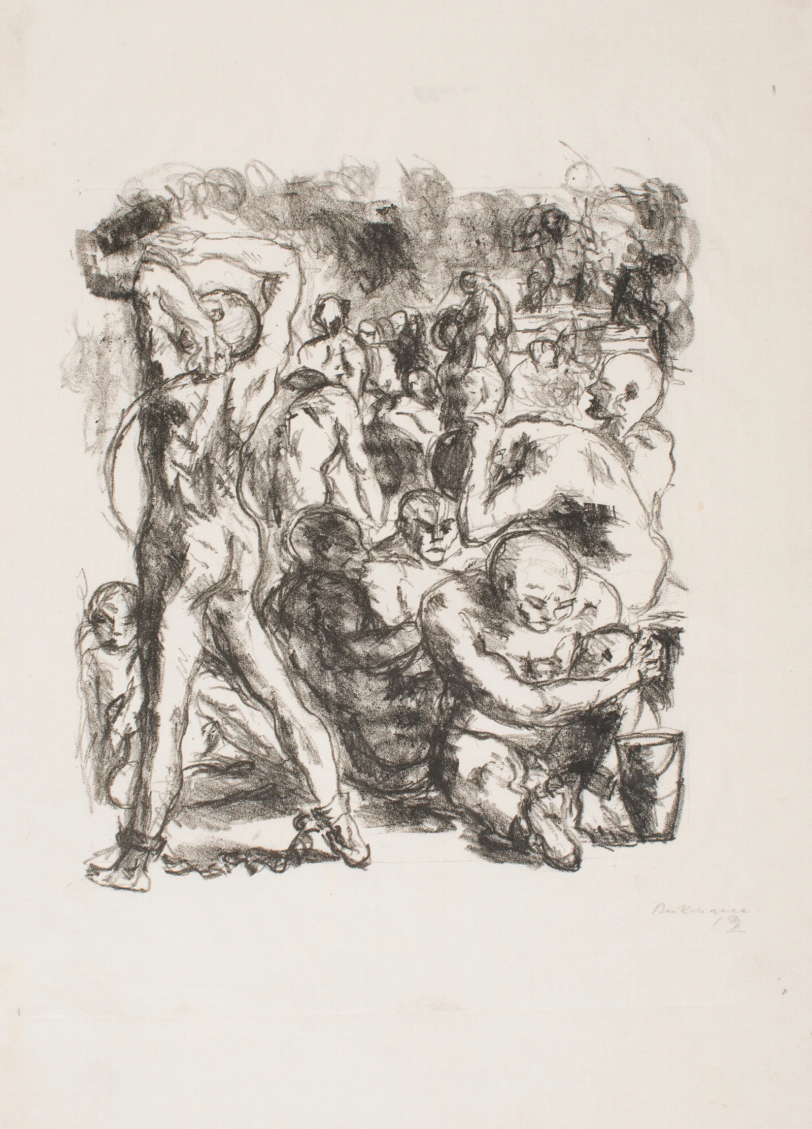 The Prisoners Bathing 2 Wall Art by Max Beckmann - Canvas Print