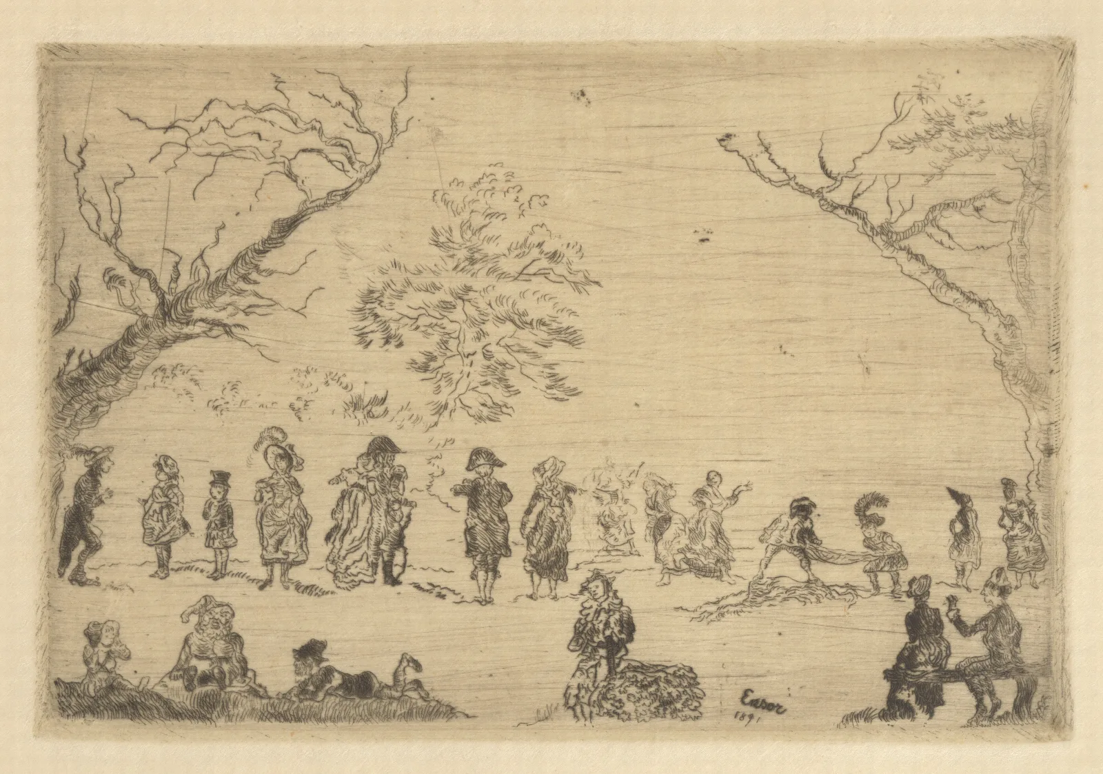 Bijeenkomst In Een Park Wall Art by James Ensor - Canvas Print