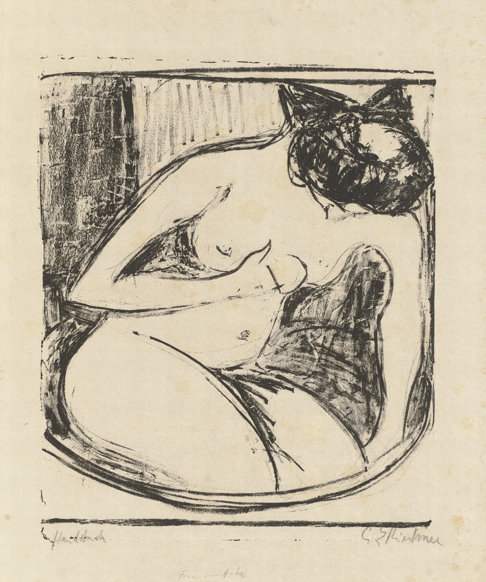 Frau Im Bade Wall Art by Ernst Ludwig Kirchner - Canvas Print
