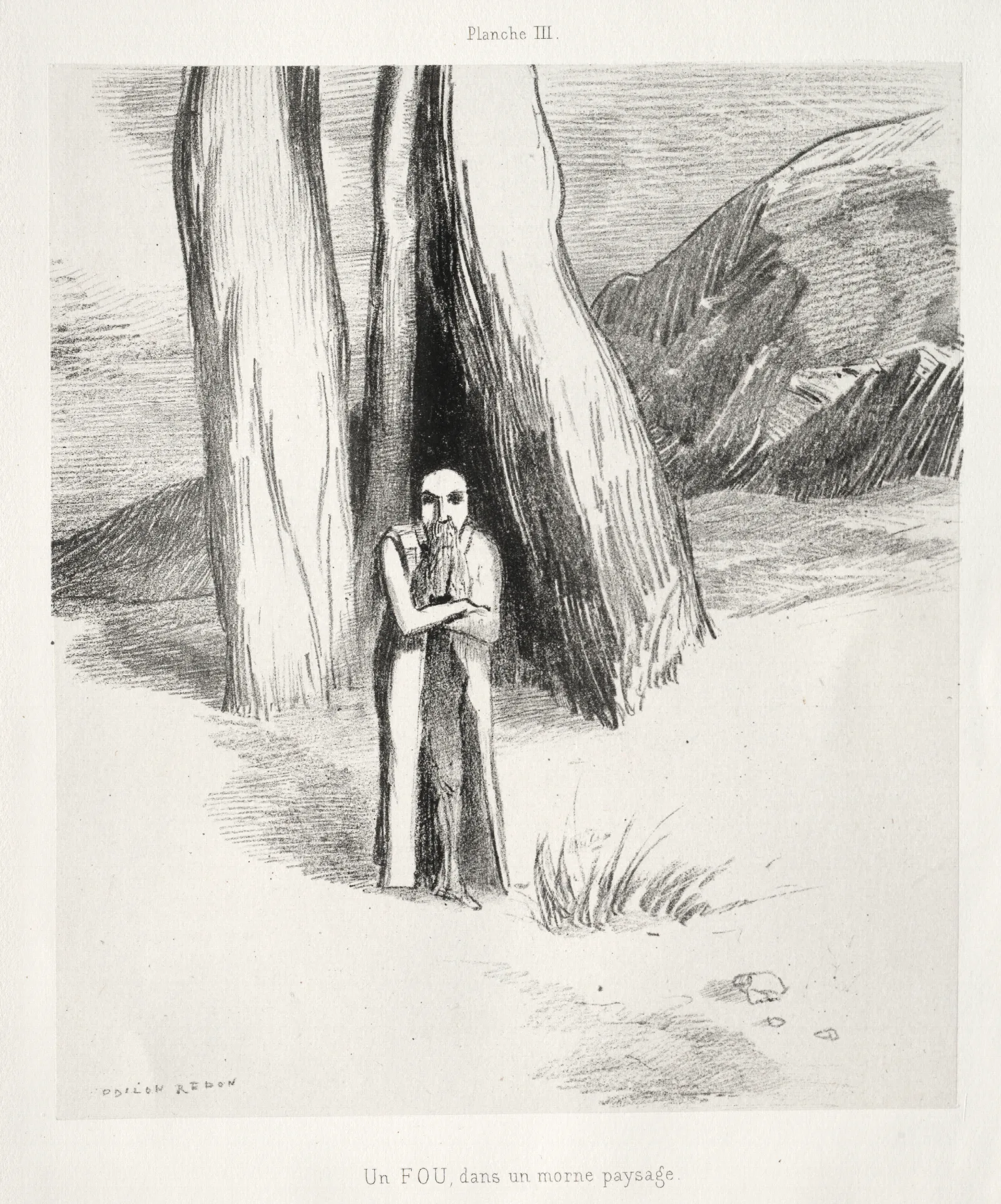 A Madman In A Dismal Landscape Wall Art by Odilon Redon - Canvas Print