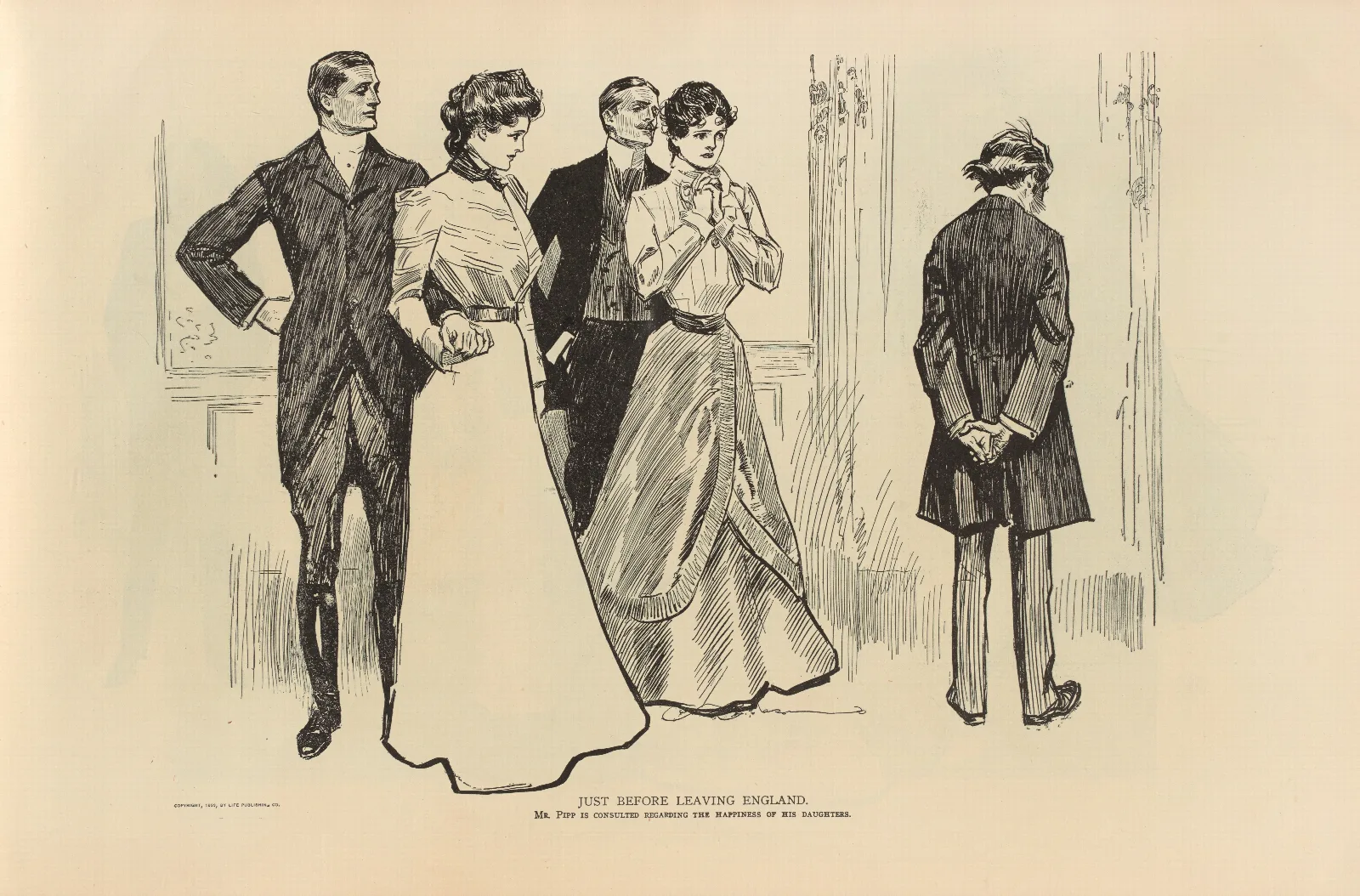 Just Before Leaving England Wall Art by Charles Dana Gibson - Canvas Print