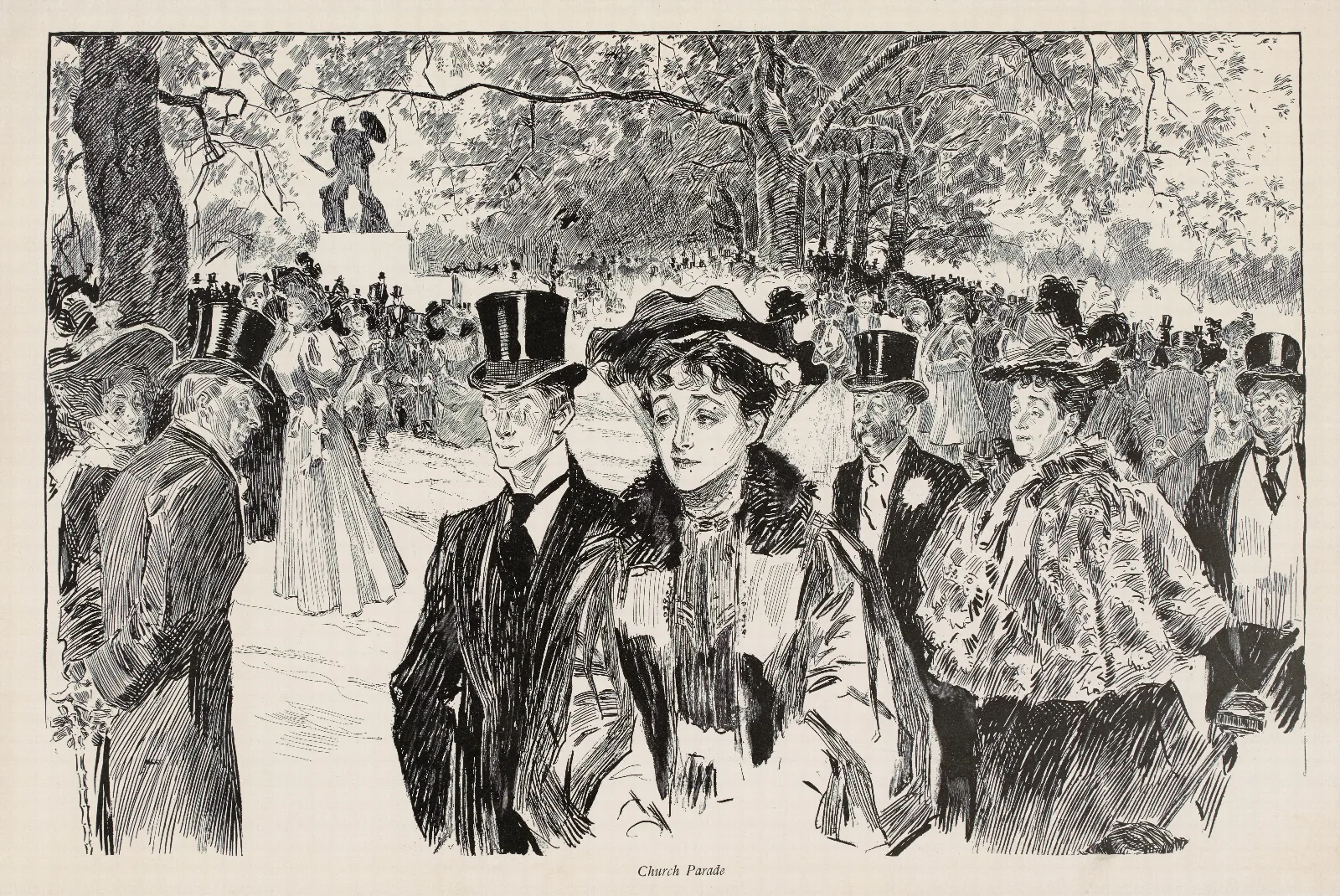 Church Parade Wall Art by Charles Dana Gibson - Canvas Print