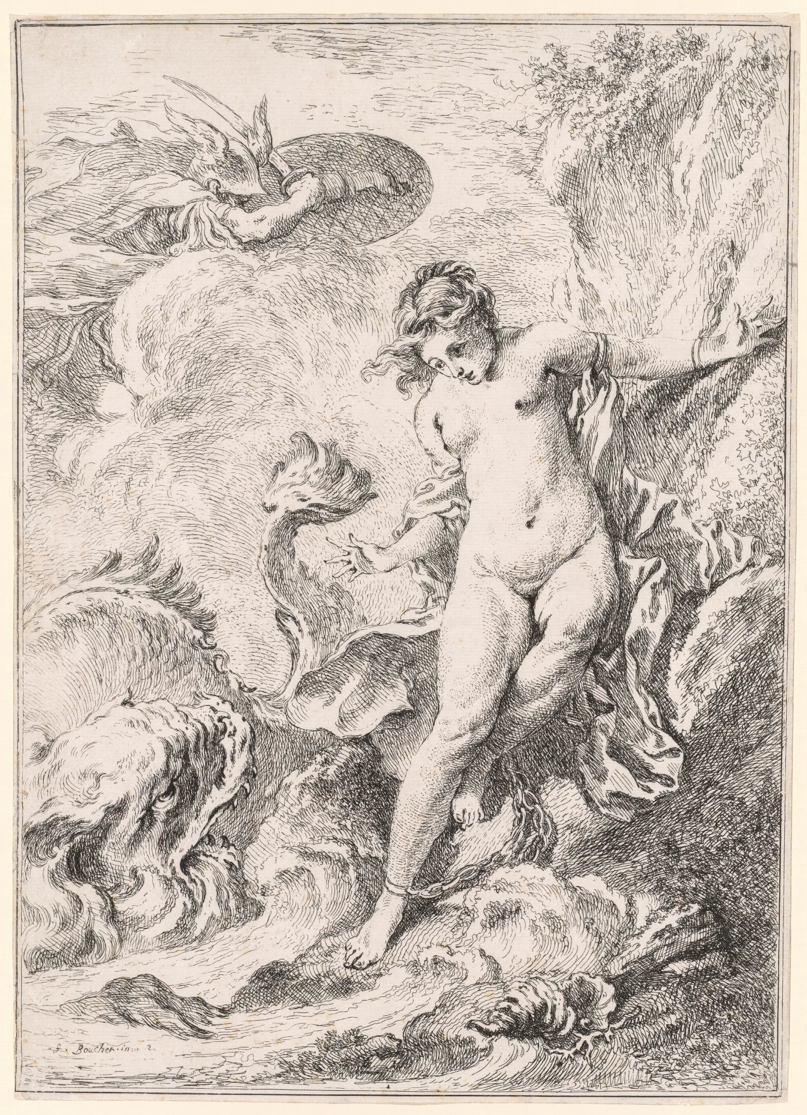 Andromeda Andromede 2 Wall Art by François Boucher - Canvas Print