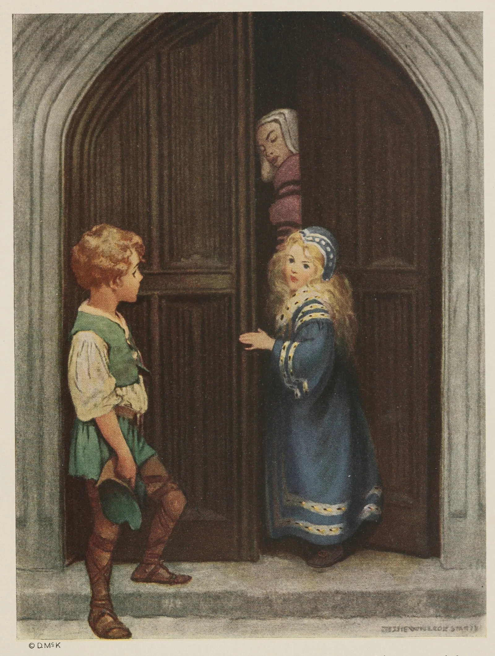 Never Mind Princess Irene He Said You Mustnt Kiss Me Tonight Wall Art by Jessie Willcox Smith - Canvas Print