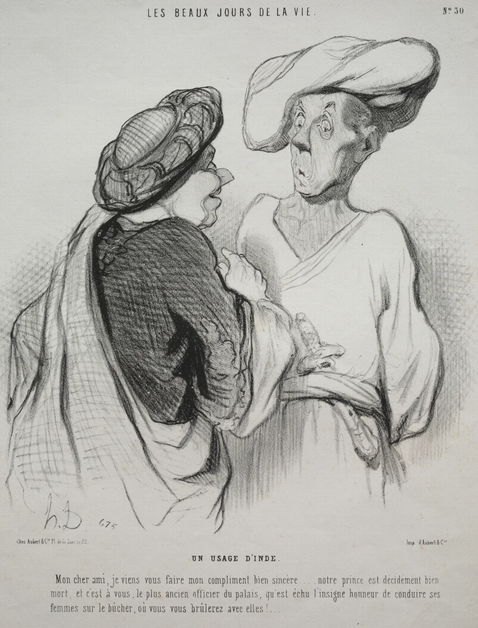 An Indian Custom Wall Art by Honoré Daumier - Canvas Print
