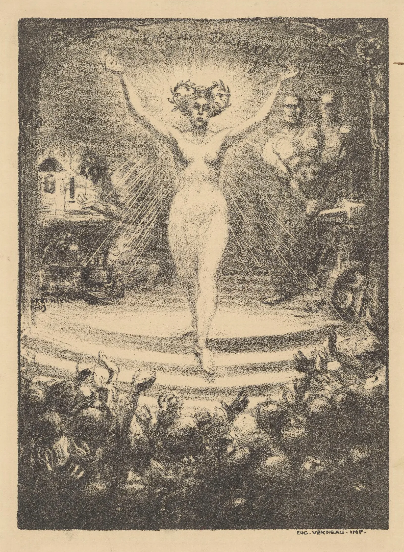 Programme Pour Une Matinee Au Trocadero Wall Art by Théophile Alexandre Steinlen - Canvas Print