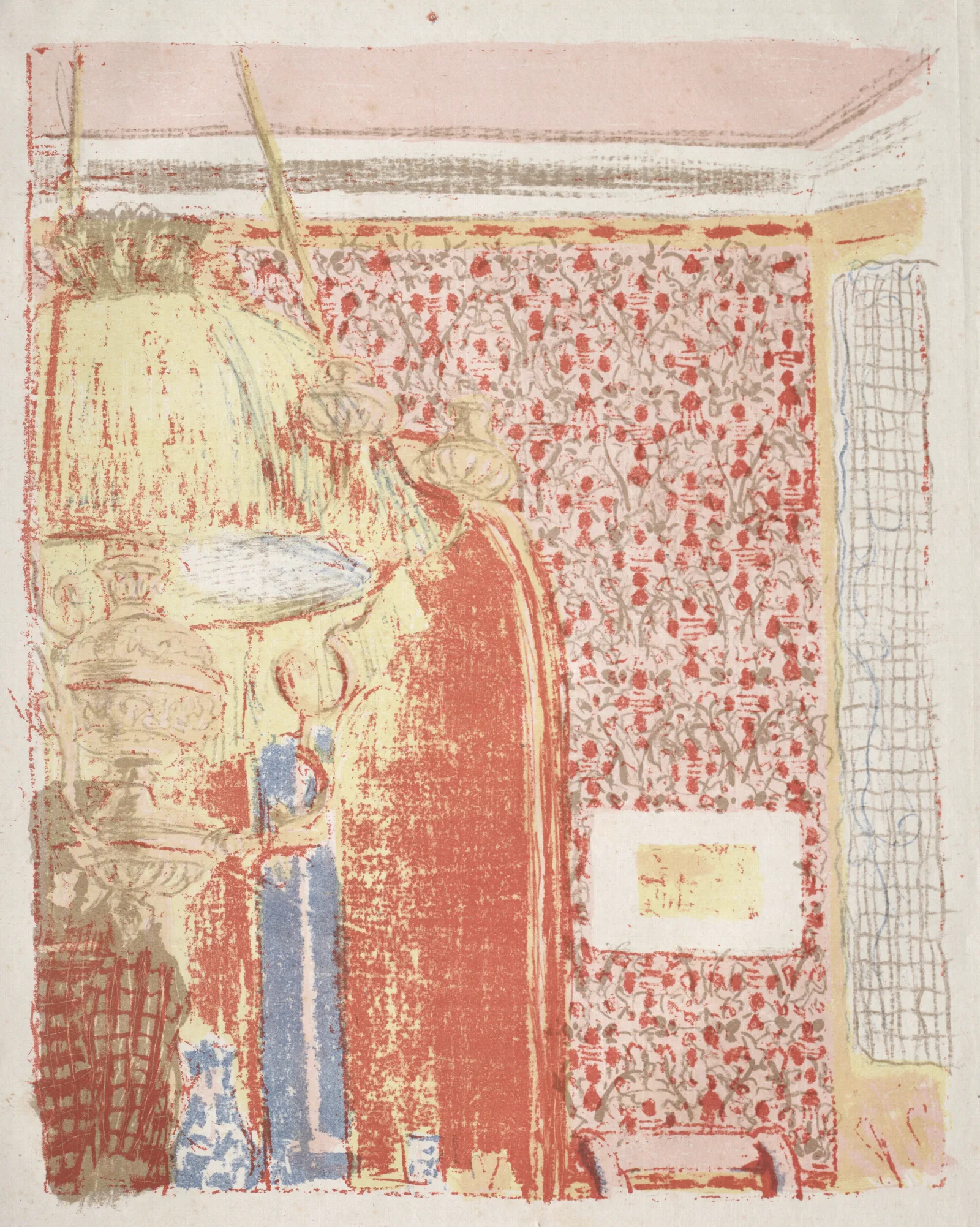 Interior With Pink Wallpaper Ii Wall Art by Édouard Vuillard - Canvas Print